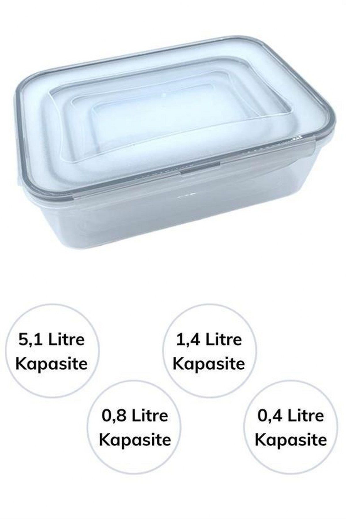 tedaks-4-Piece Plastic Food Storage Containers with Interlocking Seal and Locking Lid LC315 7