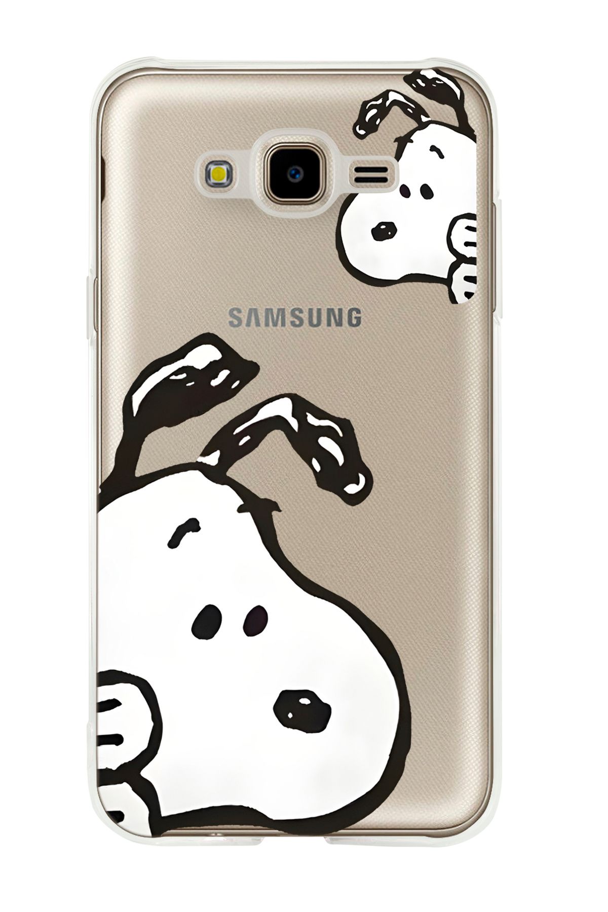 mooodcase Galaxy J7 2015 Uyumlu Cool Doggo Desenli Şeffaf Silikonlu Telefon Kılıfı
