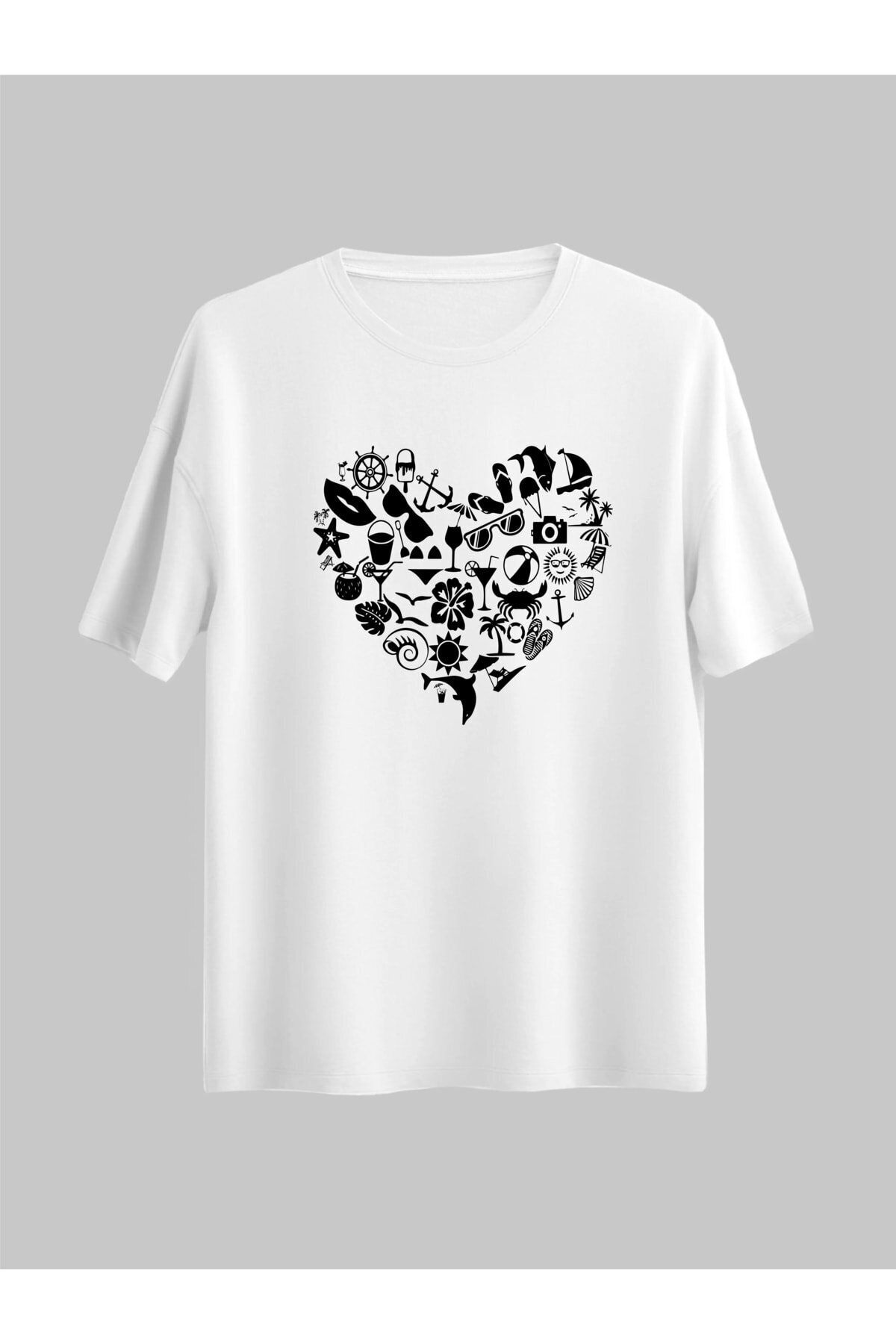 donamod Kalpli Yaz Plaj Deniz Kumsal Bikini Parti Tatil Tshirt