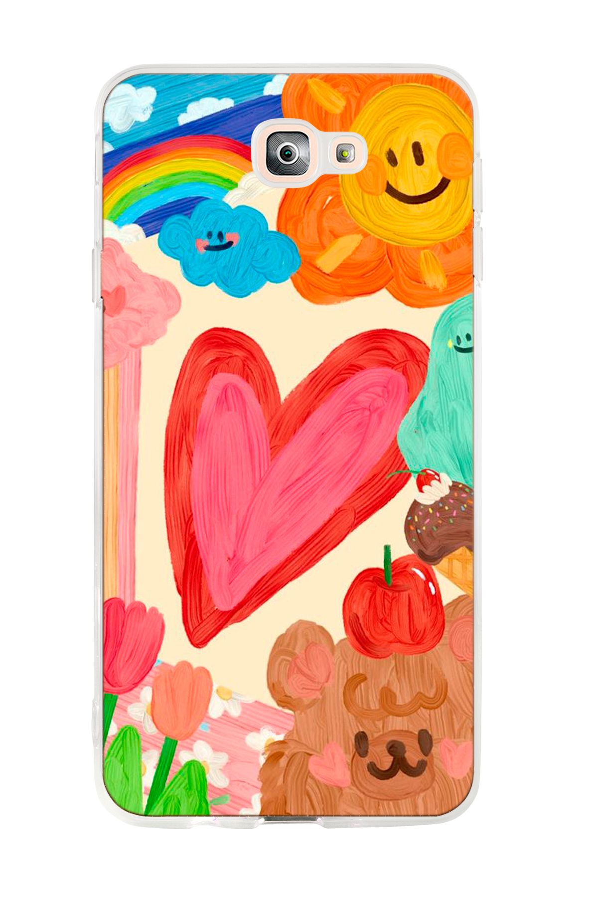 mooodcase Galaxy J7 Prime Uyumlu Funny Desenli Şeffaf Silikonlu Telefon Kılıfı