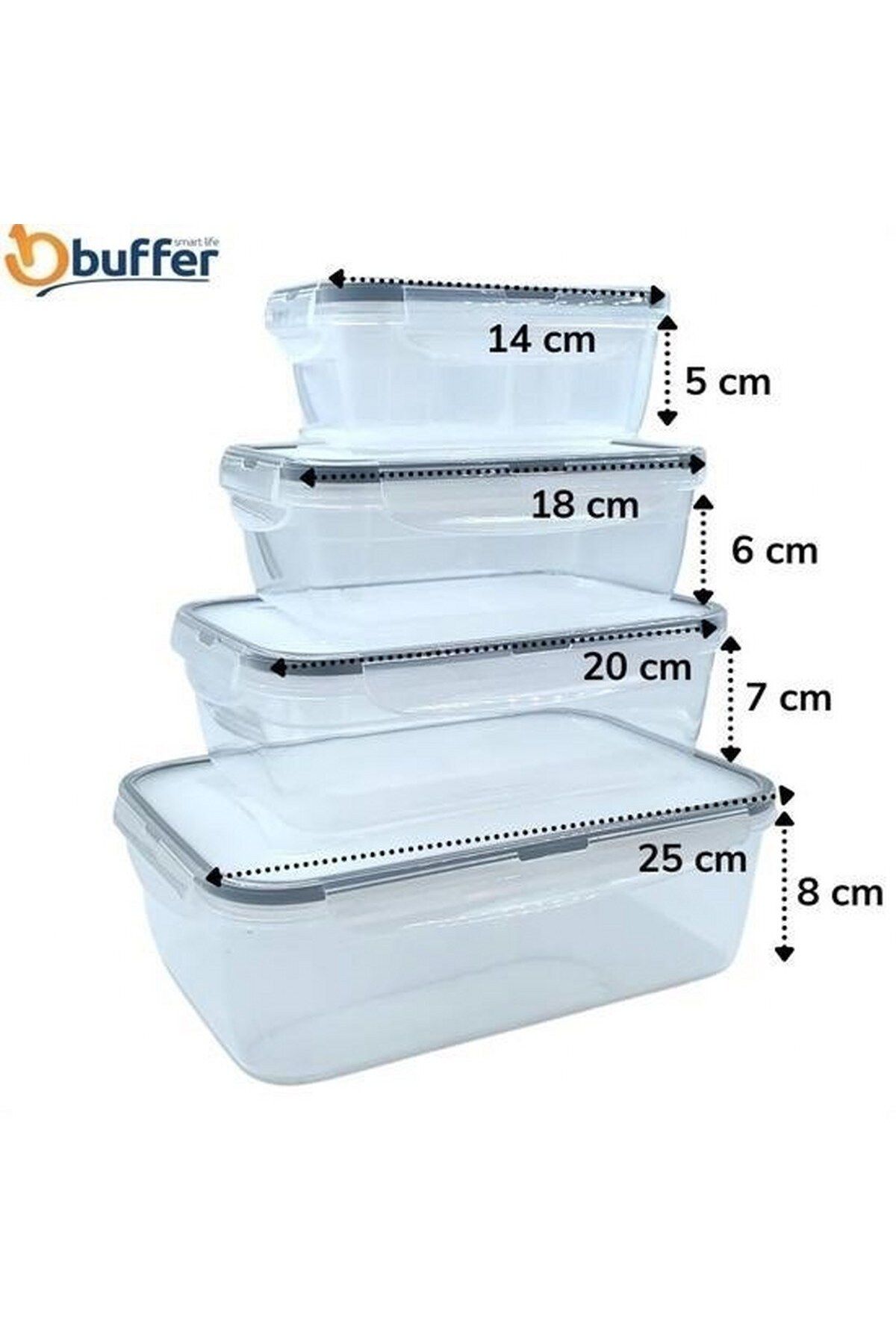 tedaks-4-Piece Plastic Food Storage Containers with Interlocking Seal and Locking Lid LC315 4