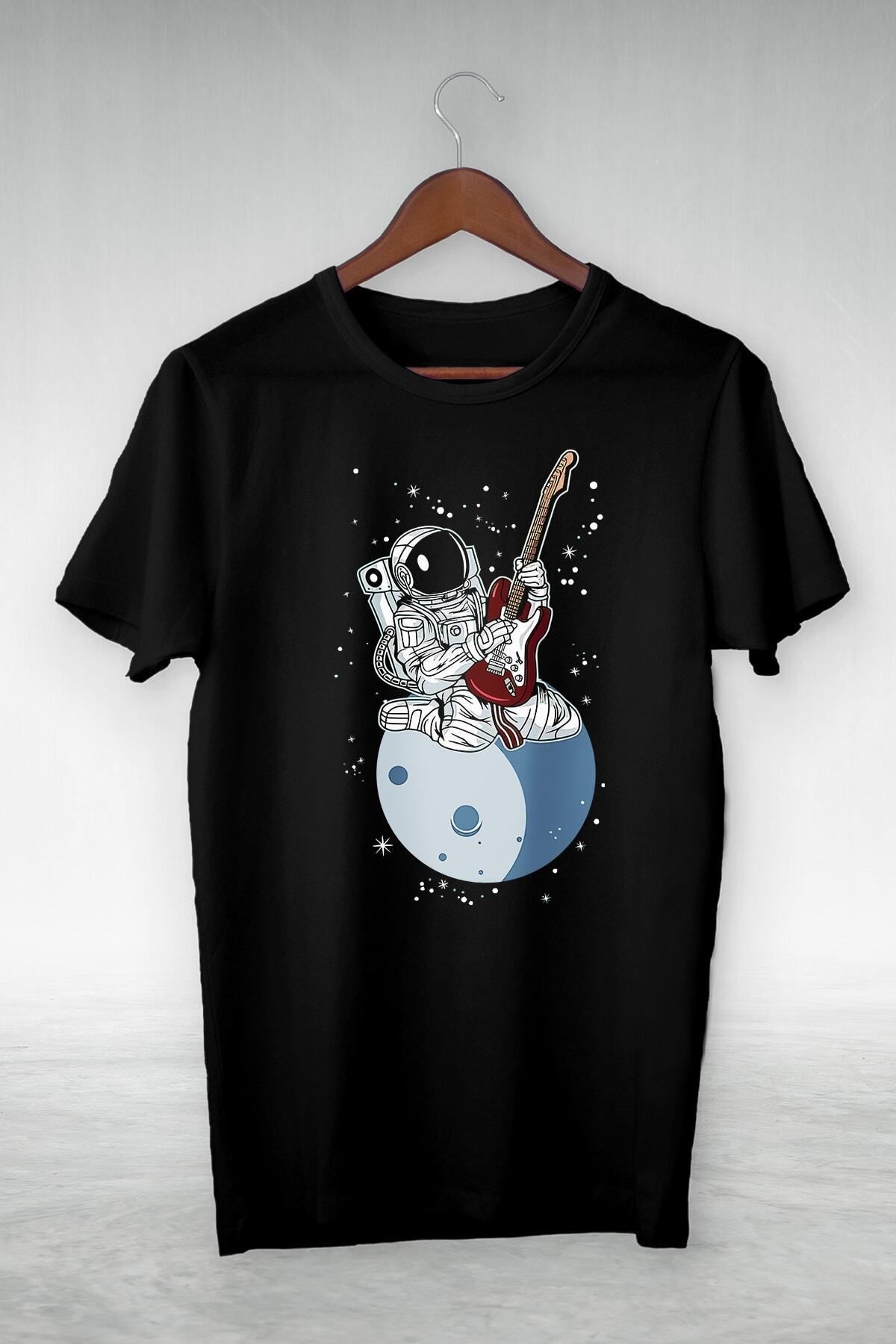donamod Unisex Siyah İllüstrasyon Tshirt