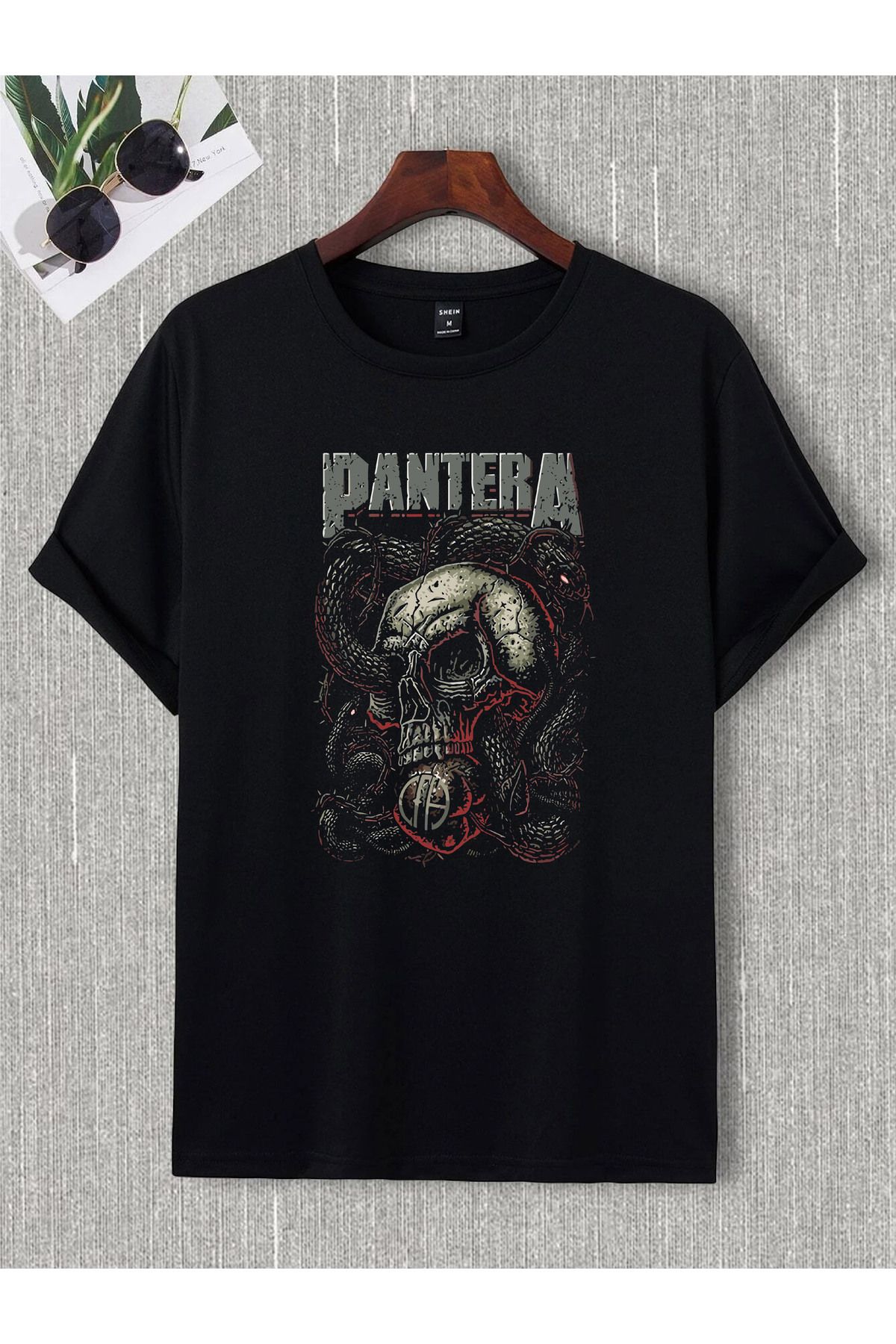 donamod Unisex Oversize Pantera Metallıca Iron Madıen Black Sabbath Ac Dc Slipknot Rock Metal Tişört T shirt