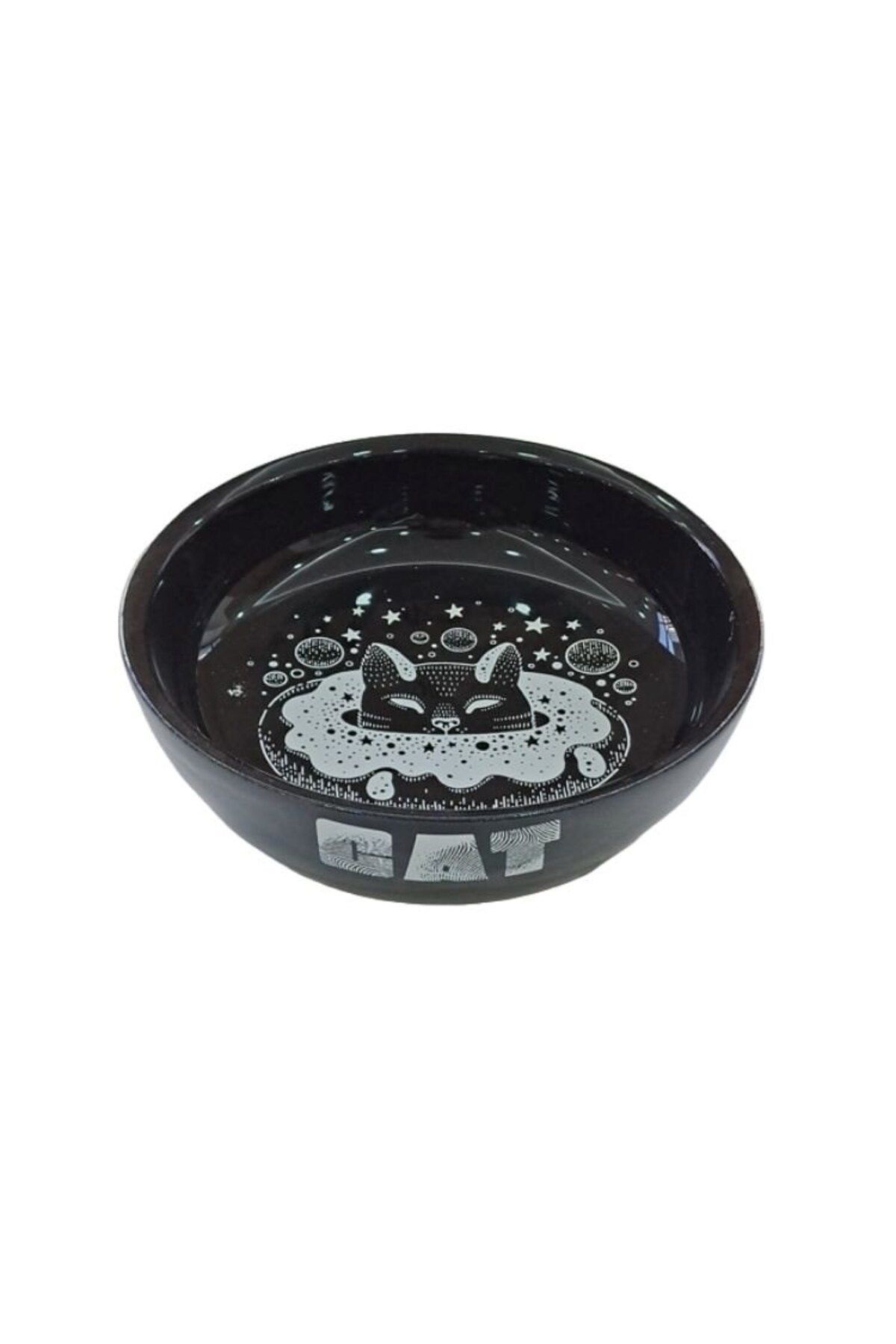 CLOVERPETGROSS SERAMİK MAMA KABI KEDİ VE KÖPEK DERİN SİYAH 250ML