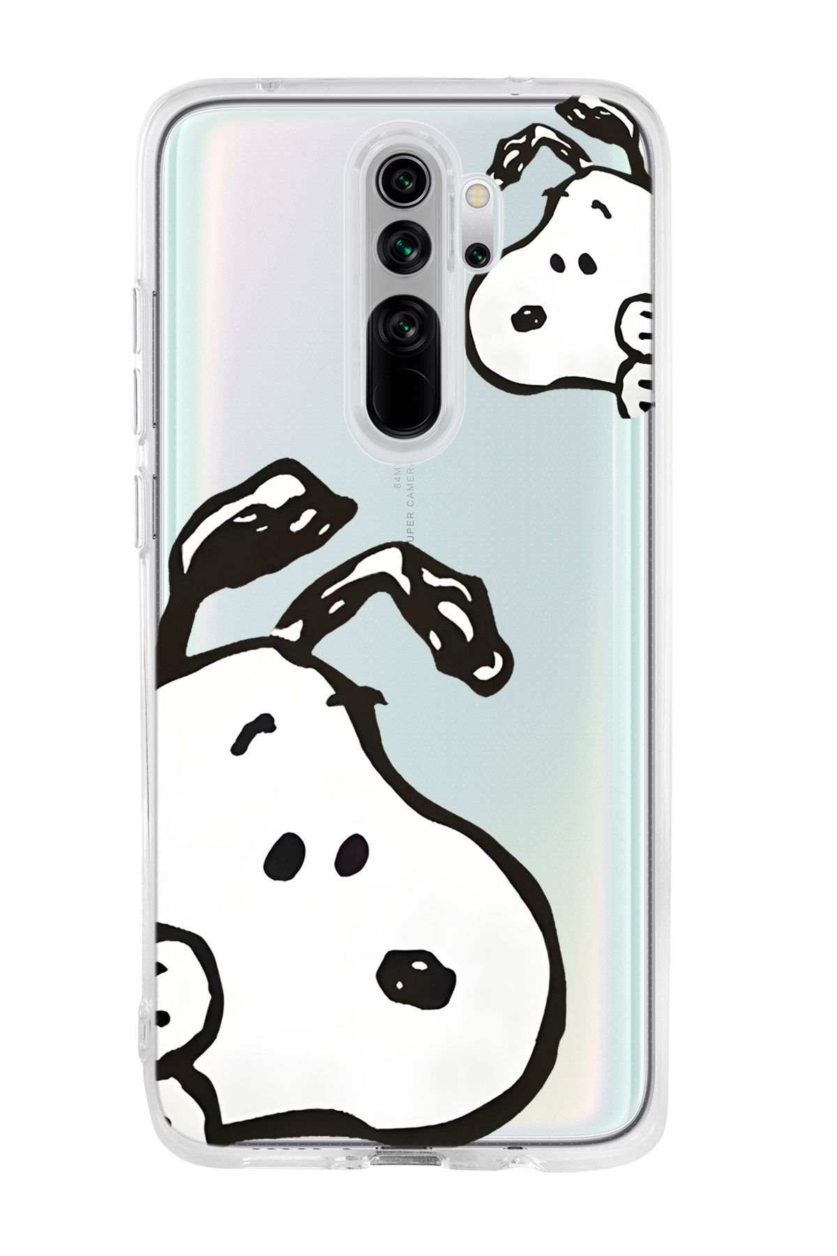 mooodcase Xiaomi Redmi Note 8 Pro Uyumlu Cool Doggo Desenli Şeffaf Silikonlu Telefon Kılıfı