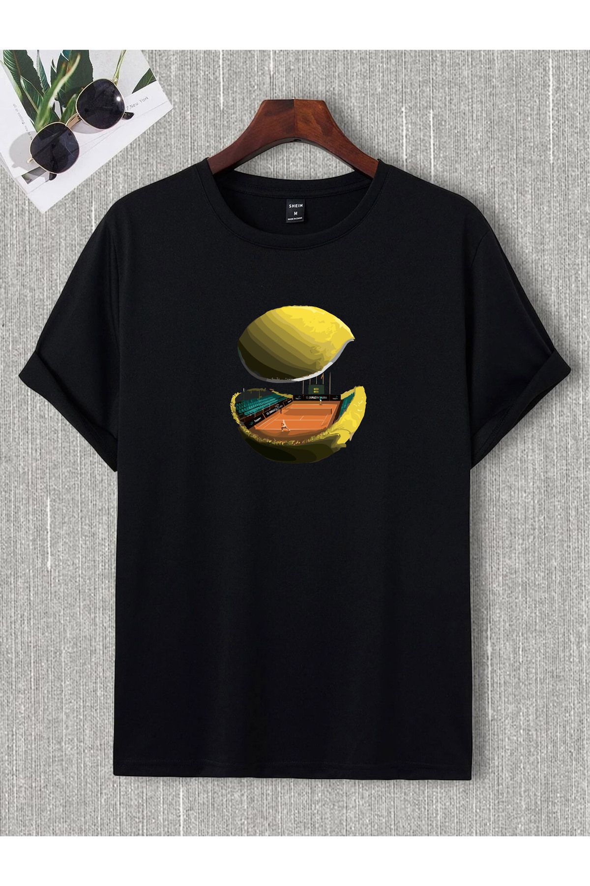 donamod Unisex Oversize Tenis Tennis Raket File Top Sever Hediye Doğum Günü Arkadaş Tişört T shirt