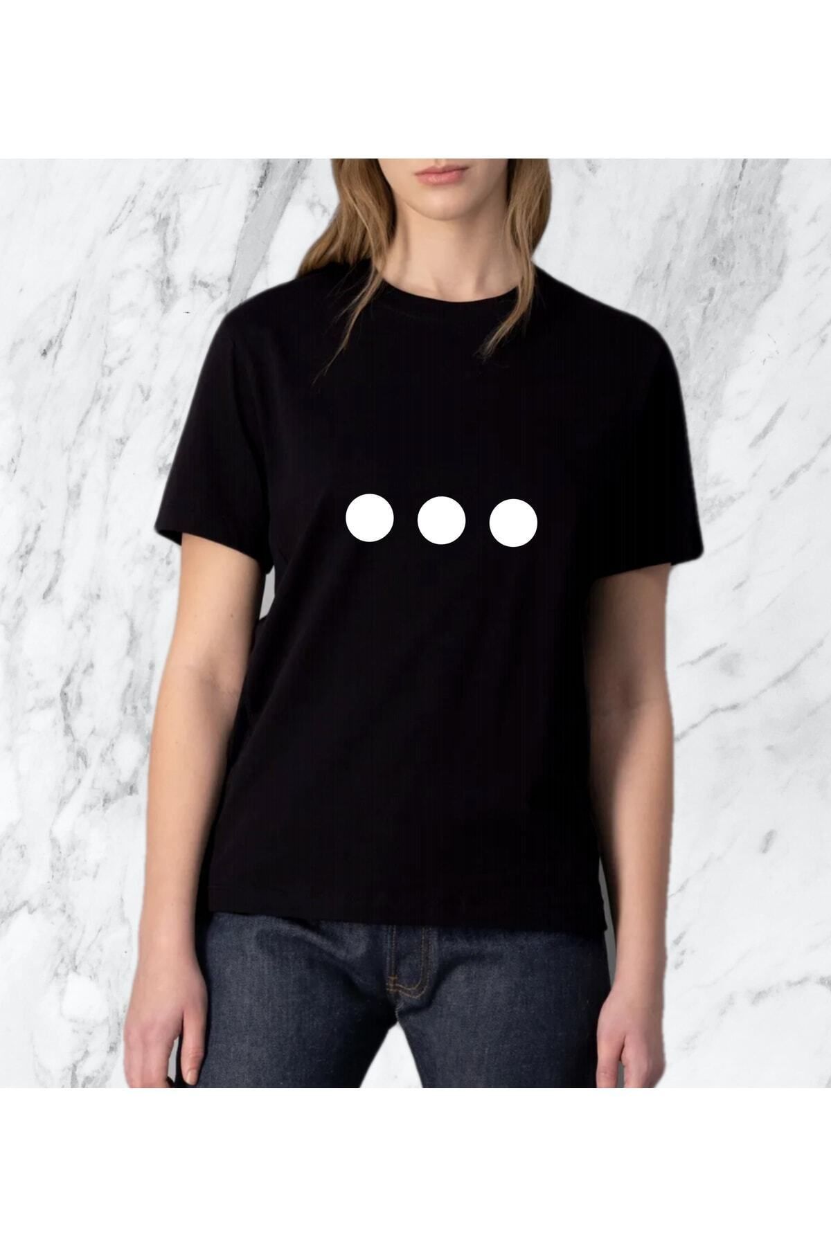 donamod Kadın Üç Nokta Tasarım Regular Tshirt
