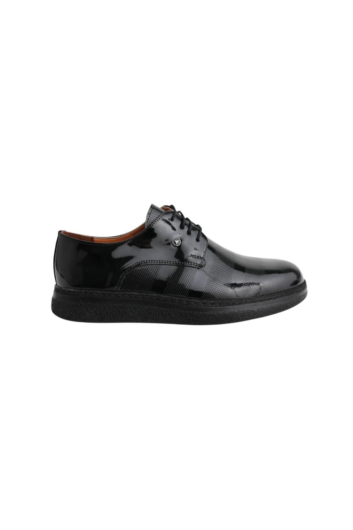 Greyybull Shoes siyah rugan klasik ayakkabı