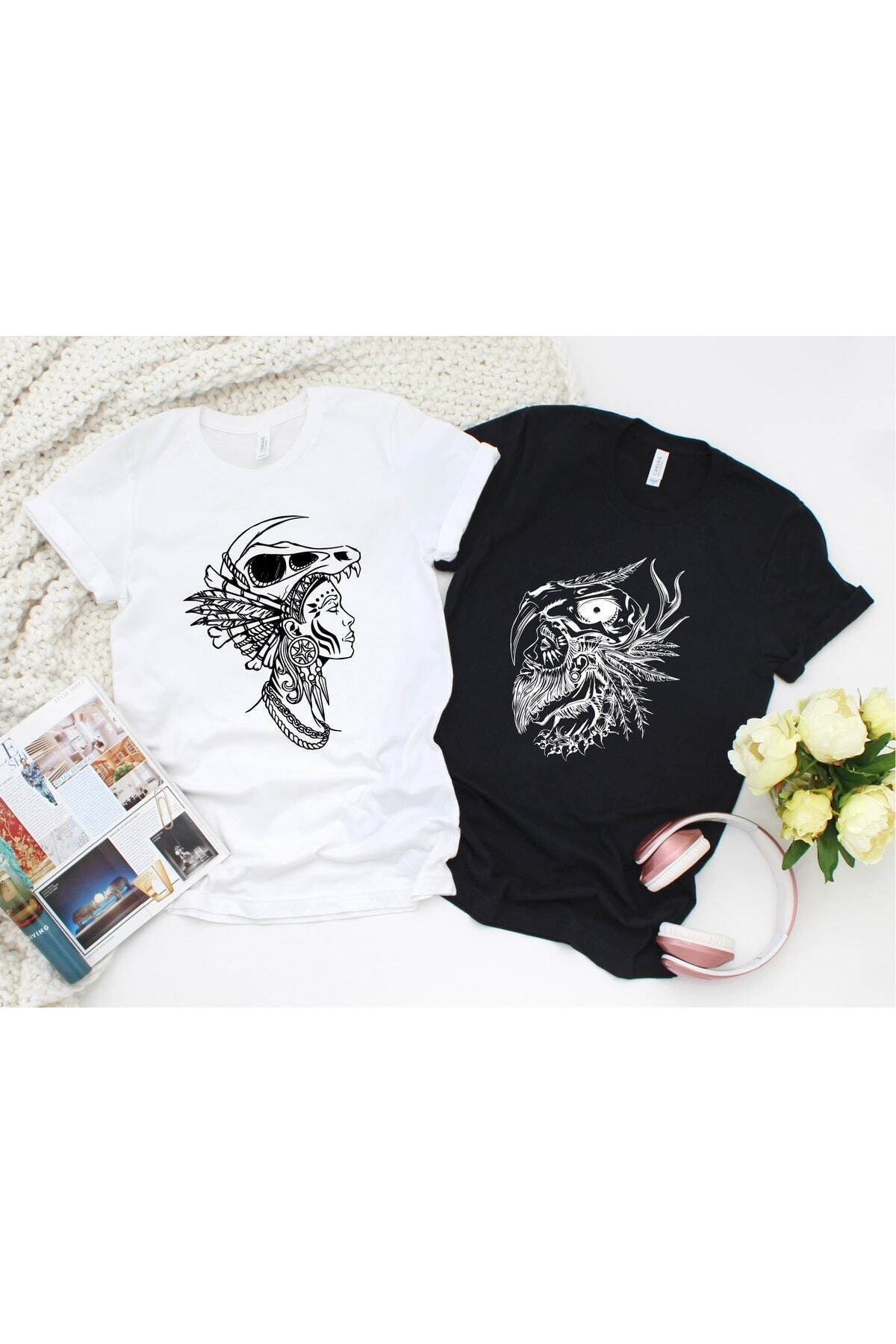 donamod Çift Kombin Kızılderili Kadın Erkek / Anne Baba / Arkadaş Kombin Unisex Regular Tshirt