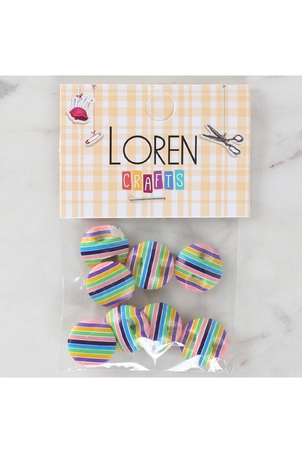 Vemora Loren Crafts 8'li Desenli Düğme - 1104