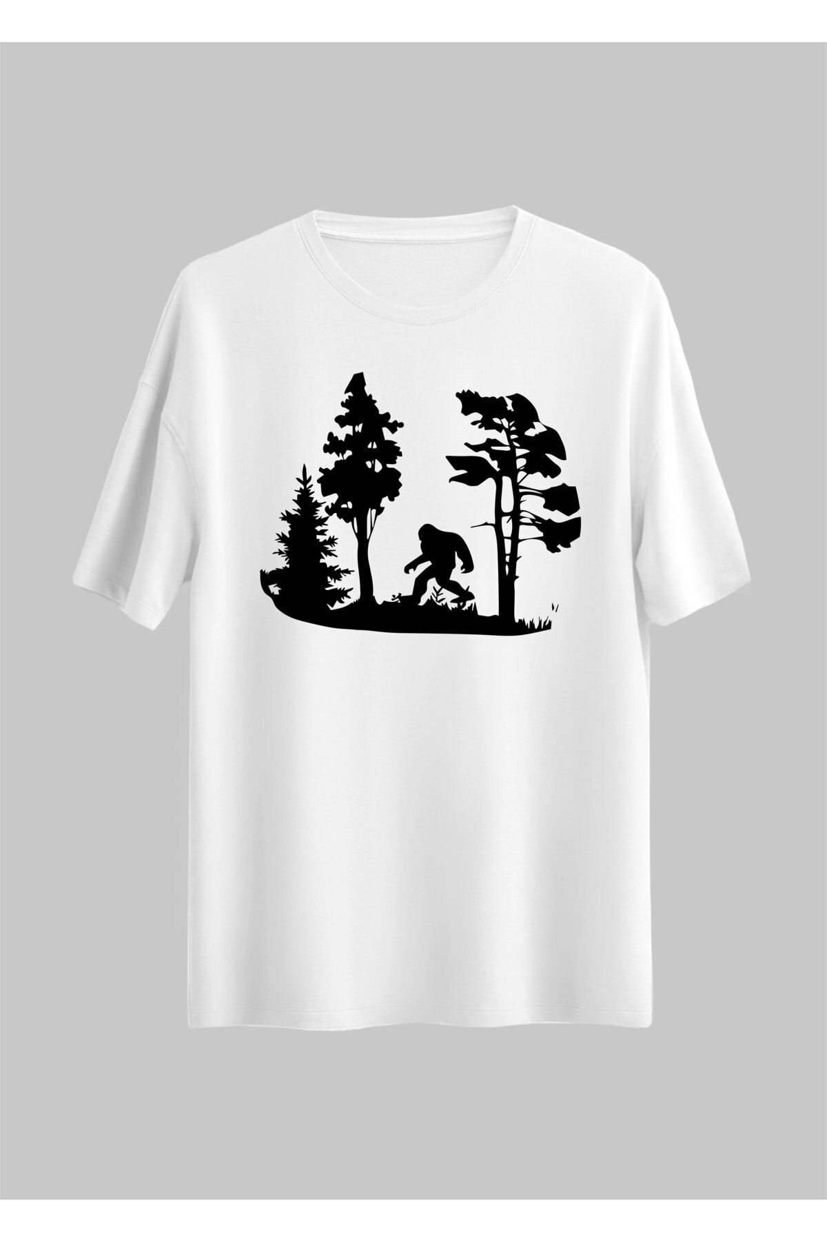 donamod Unisex Dev Ayak Kamp Çadır Orman Dağ Gezi Tasarımlı Regular Tshirt