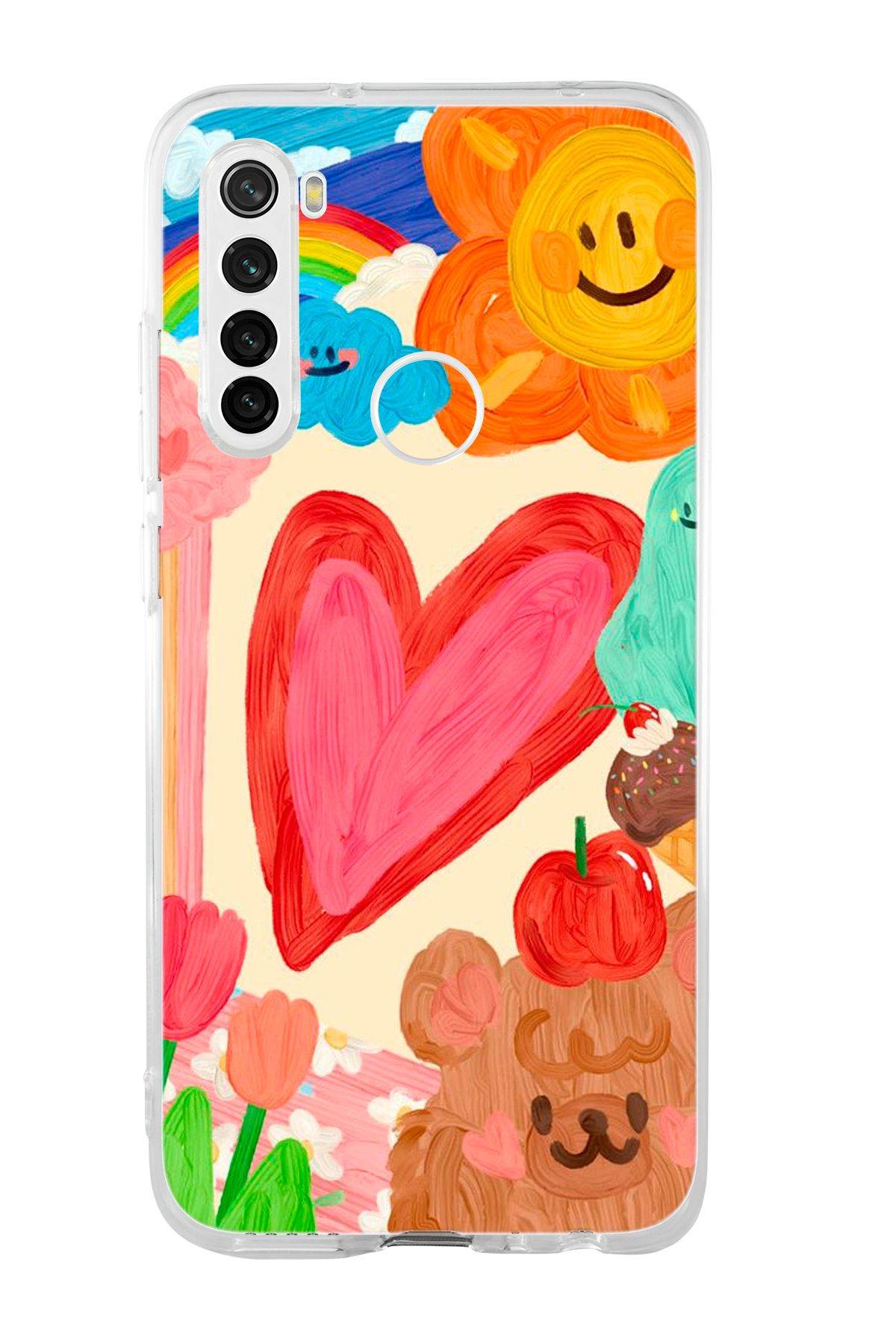 mooodcase Xiaomi Redmi Note 8 Uyumlu Funny Desenli Şeffaf Silikonlu Telefon Kılıfı