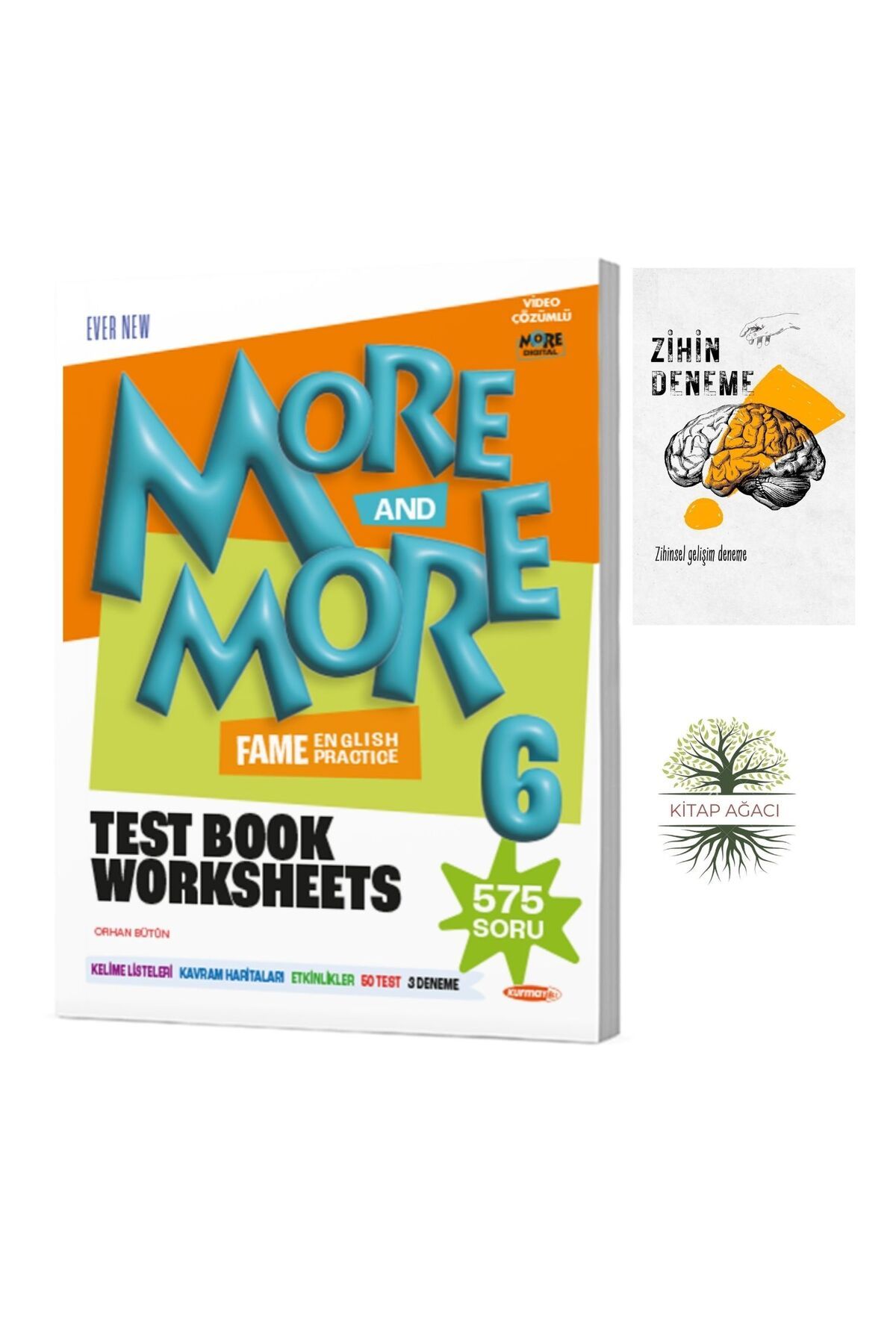 Karma Kitaplar KURMAY YAYNCILIK MORE&MORE 6.SINIF TESTBOOK WORKSHEETS 575 SORU+ZİHİNDENEME-AGAC-1313