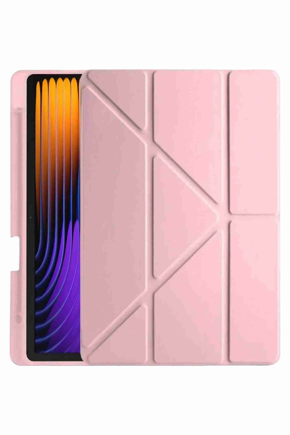 Fuchsia Pad 7 Pro / Pad 7 Uyumlu Kalem Bölmeli Fuchsia Trifolding Akıllı Tablet Kılıfı