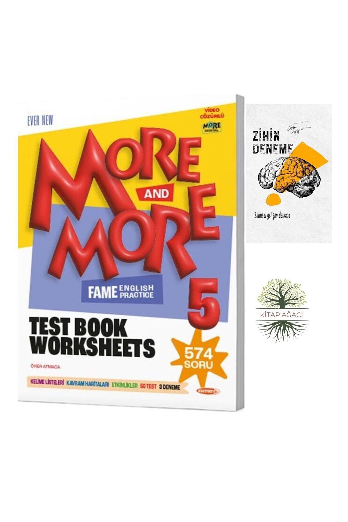 Karma Kitaplar KURMAY YAYNCILIK MORE&MORE 5.SINIF TESTBOOK WORKSHEETS 574 SORU+ZİHİNDENEME-AGAC-1447