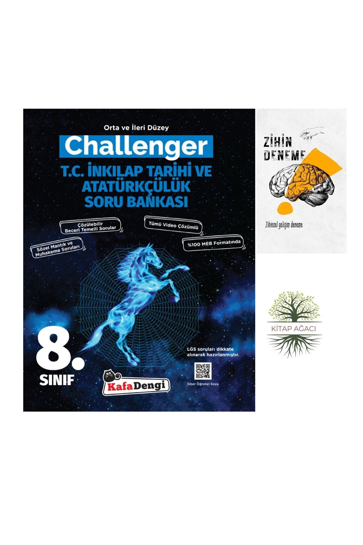 Karma Kitaplar KAFADENGİ YAYINLARI 8.SINIF CHALLENGER İNKILAP SORU BANKASI+ZİHİNDENEME-AGAC-1113