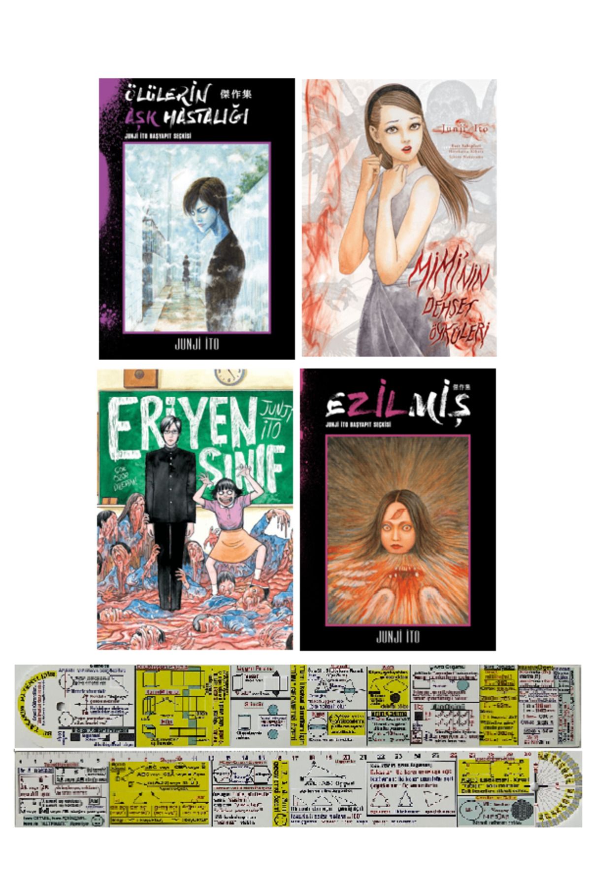 Gerekli Şeyler Yayıncılık Junji İto 4'lü Manga Seti + Ölülerin Aşk Hastalığı+Miminin Dehşet Öyküleri+Eriyen Sınıf+Ezilmiş