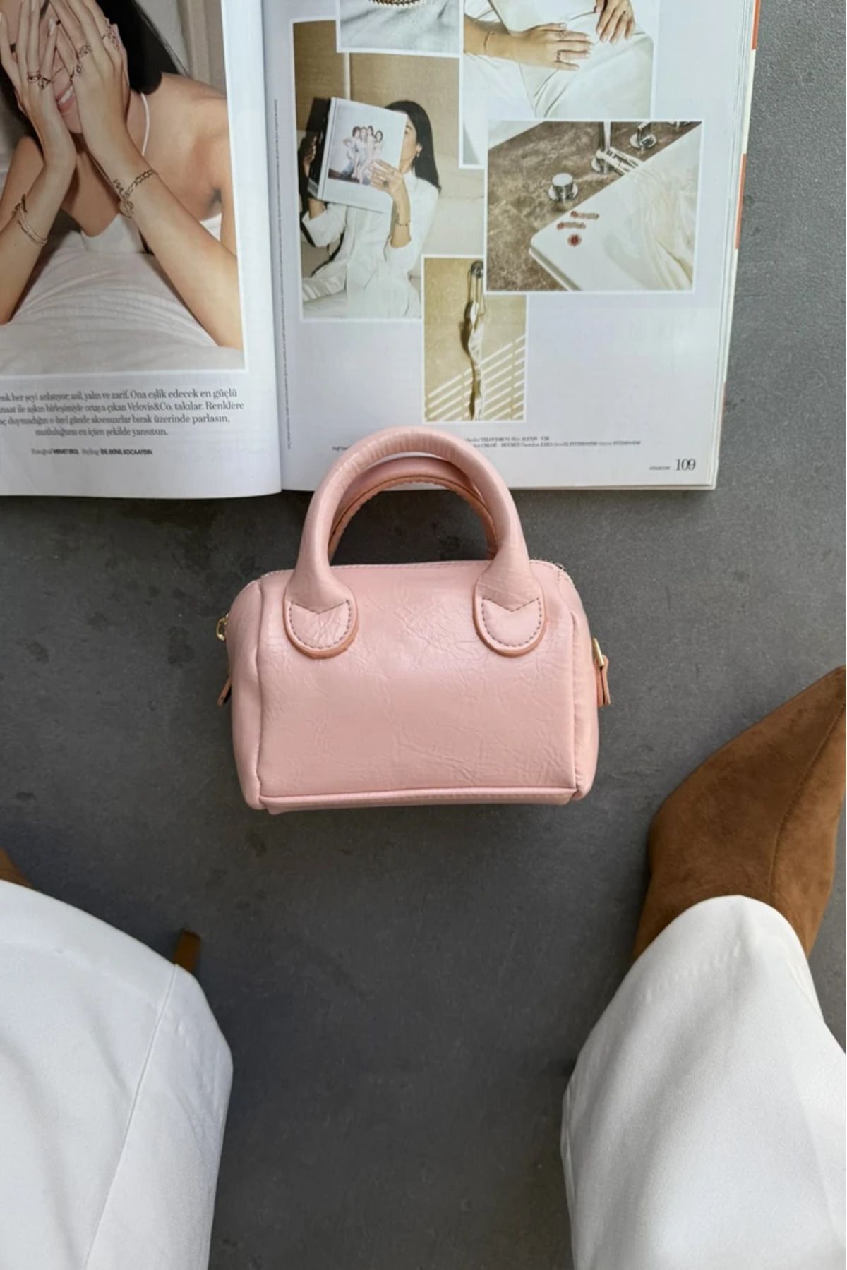 NBİBAGS Mini Boy Kadın El ve Omuz Çanta Candy Pembe