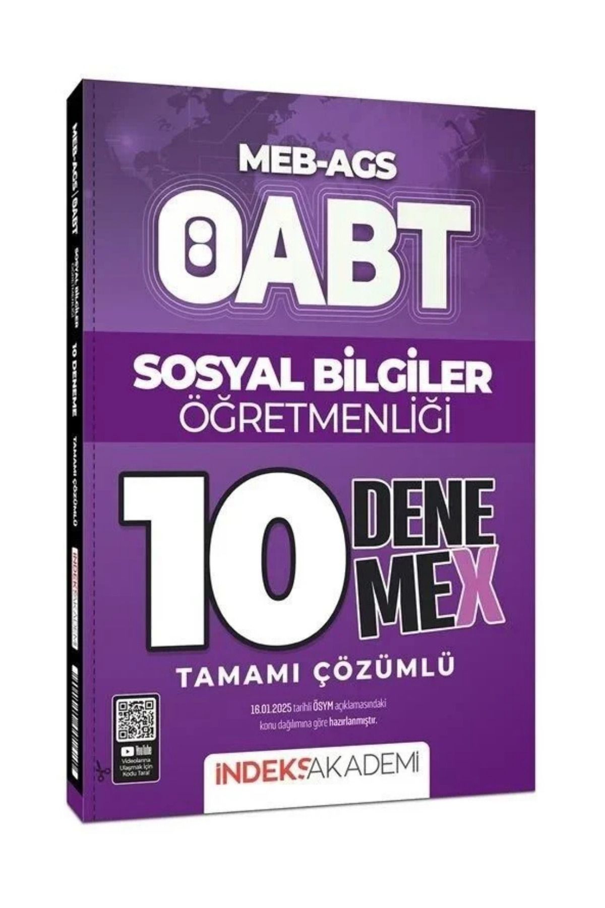 İndeks Akademi ÖABT MEB-AGS Sosyal Bilgiler Öğretmenliği Tamamı Çözümlü 10 DenemeX-YEP YENİ