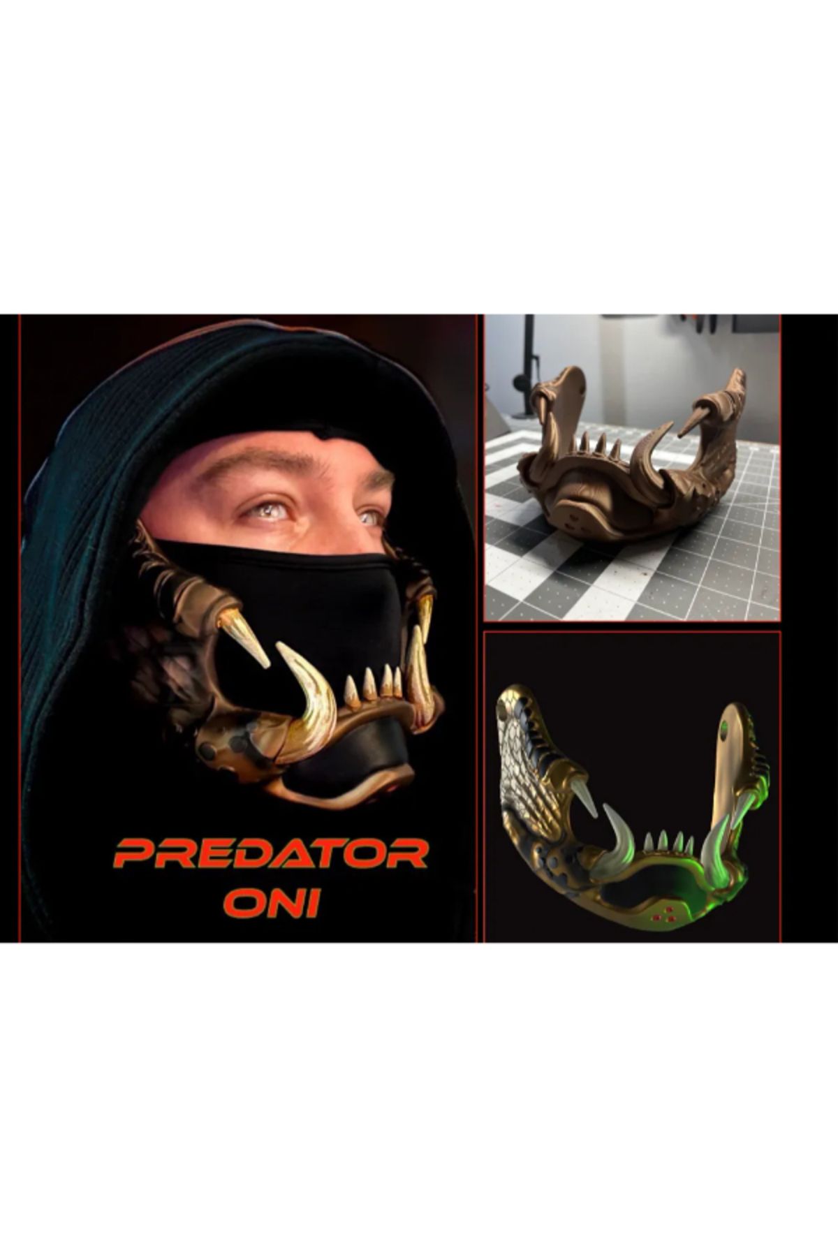 NOMOTHETIC Predator Oni Maskesi – Özgün Tasarım 3D Baskı