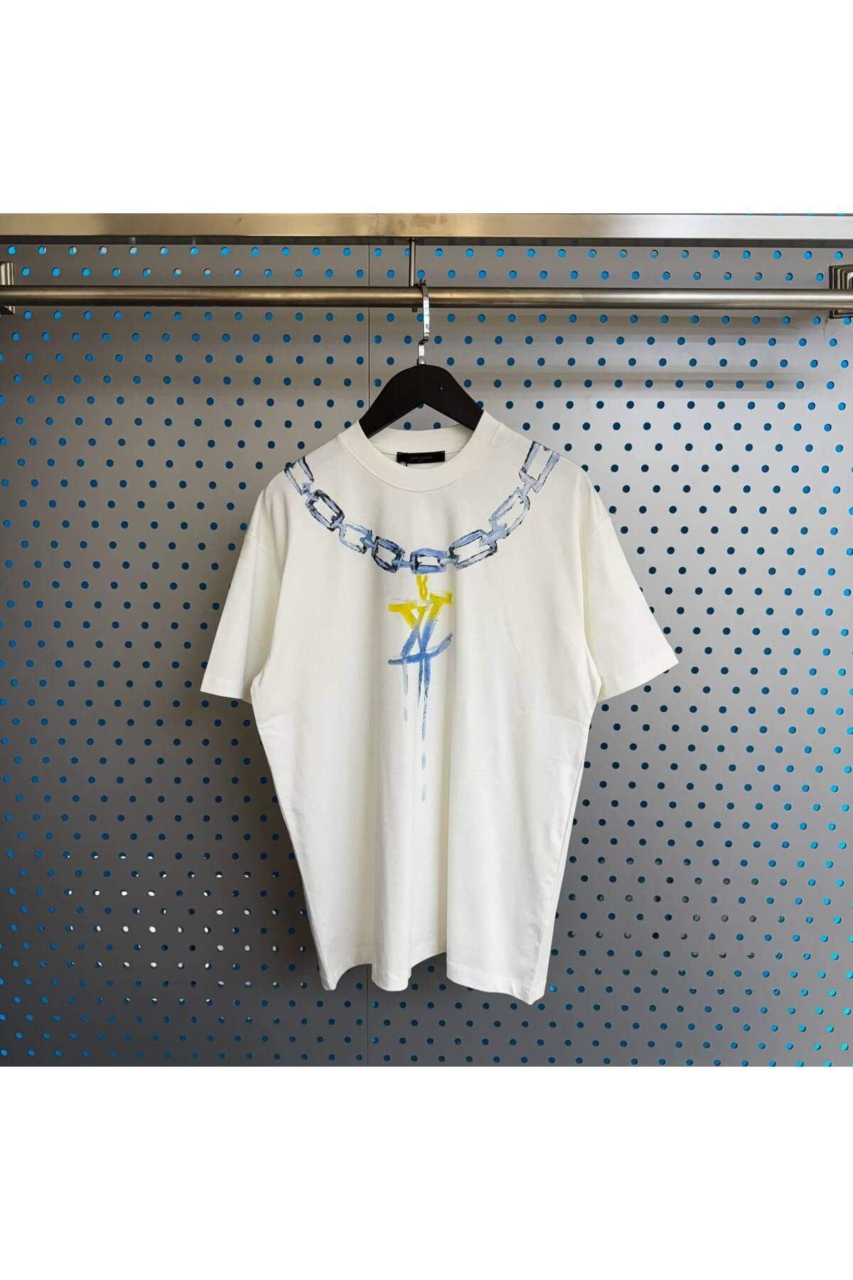 JESSE STORY Kadın Erkek Unisex Özel "LV" Baskı Tasarım T-shirt