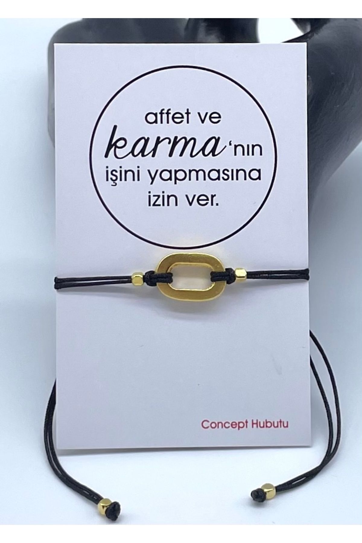 Concept HuBuTU Karma Felsefesi Siyah İp Halhal