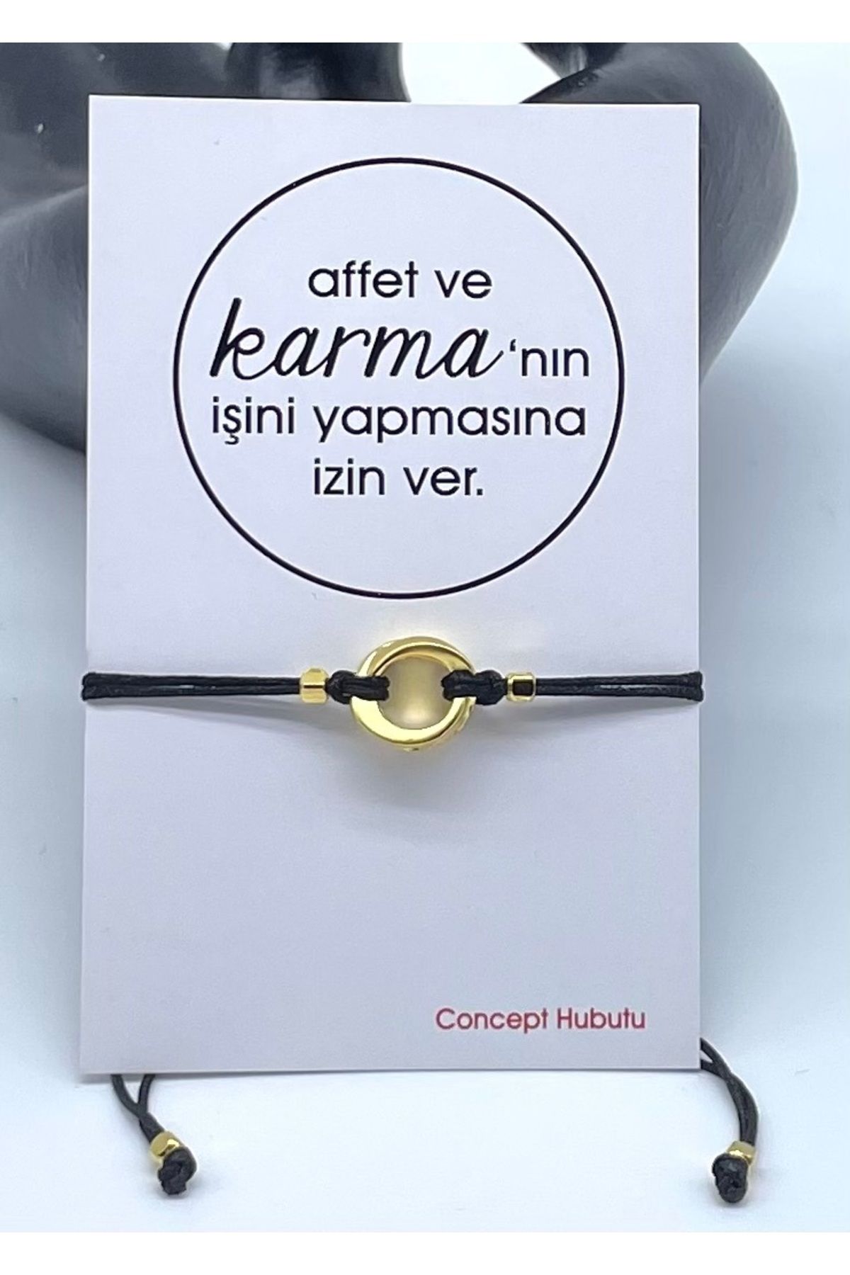 Concept HuBuTU Karma Felsefesi Siyah İp Halhal
