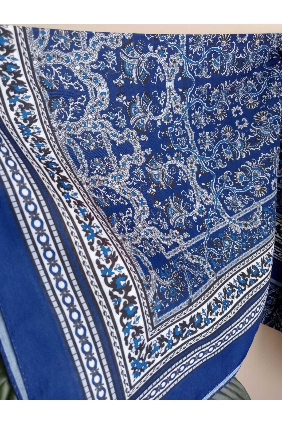 Sina İpek Pamuklu Etnik Desenli Şal