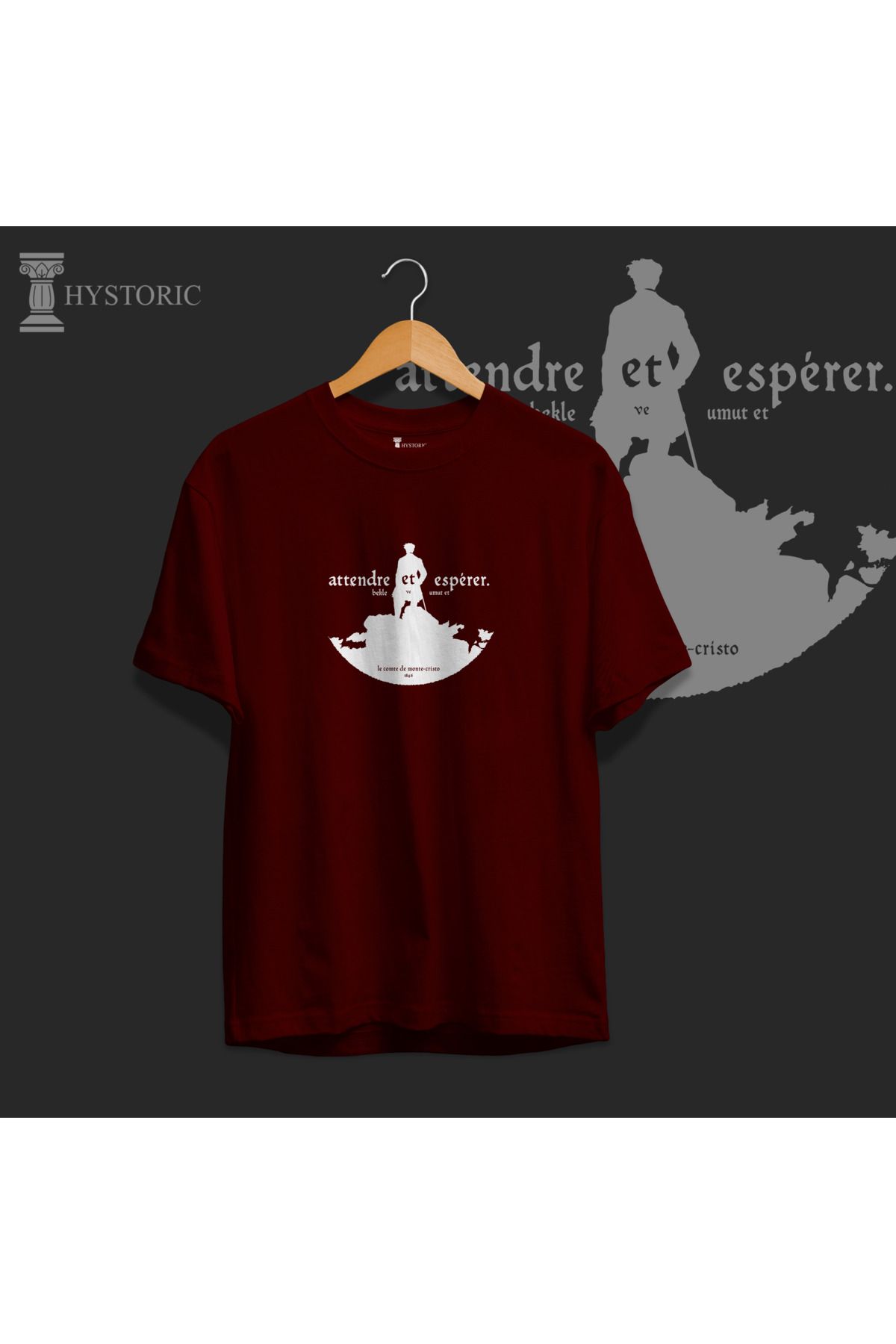 Hystoric Wear Monte Cristo Kontu Baskılı Basic Tişört