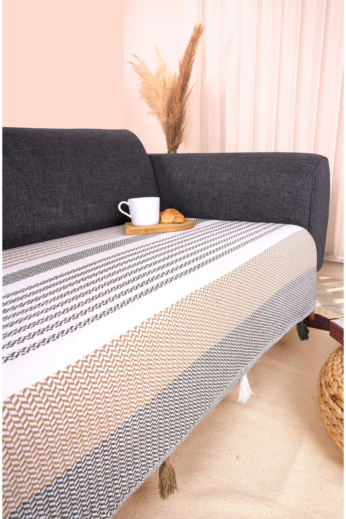 Akaystore Noreya Oturma Yerini Kapatan 115x220 Koltuk Örtüsü Pamuklu | Modern ve Şık | Basic | Zarif Tasarım