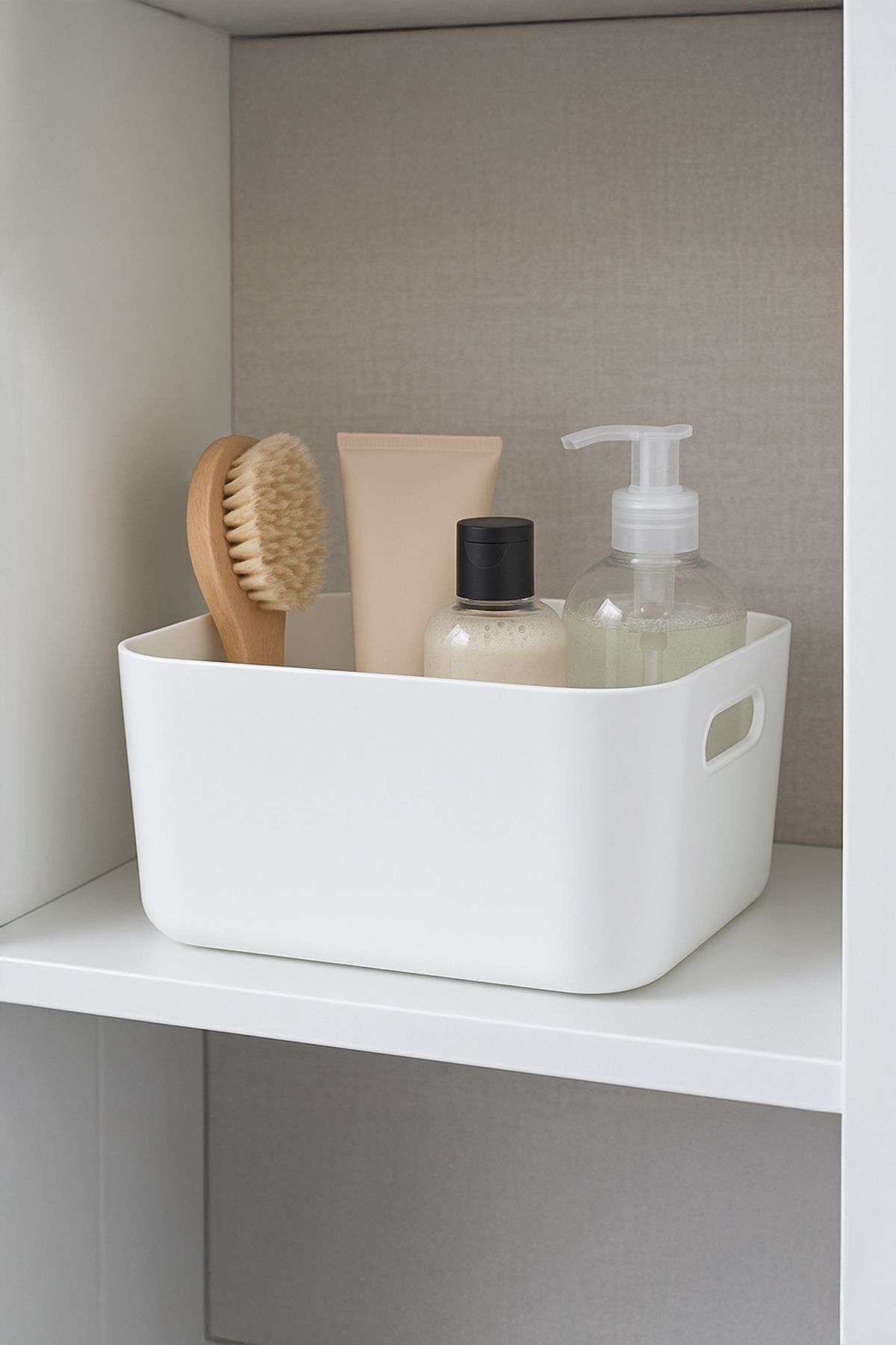 Fesya Home Banyo Düzenleyici Organizer Beyaz Renk Plastik Çok Amaçlı Havlu Şampuan Düzenleyici