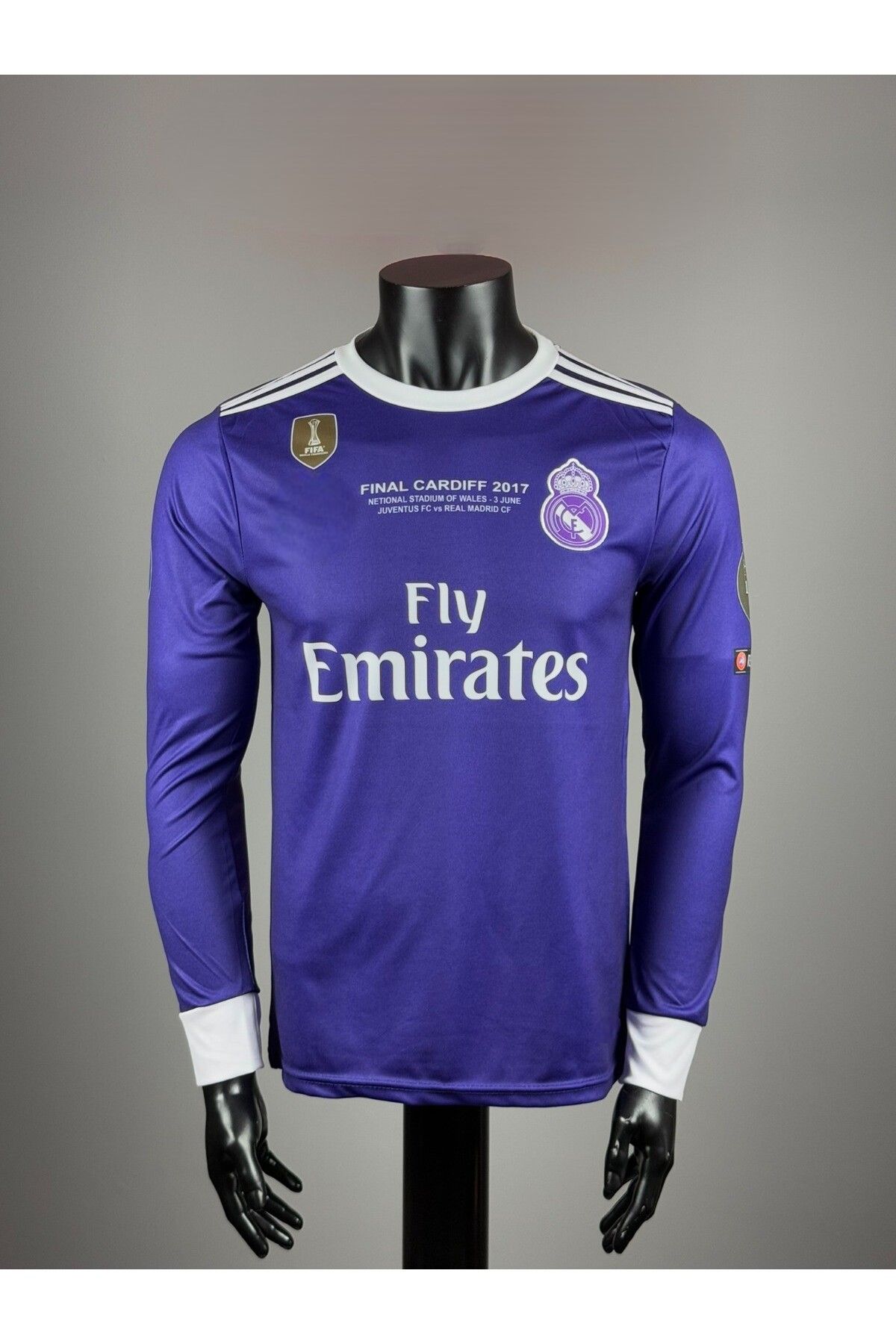 After Party R.onâl.do Ca.rdi.ff Finâl Yetşkin Real Madrid Uzun Kollu FutboL Forması MOR FORMASI VS SPOR ATLET
