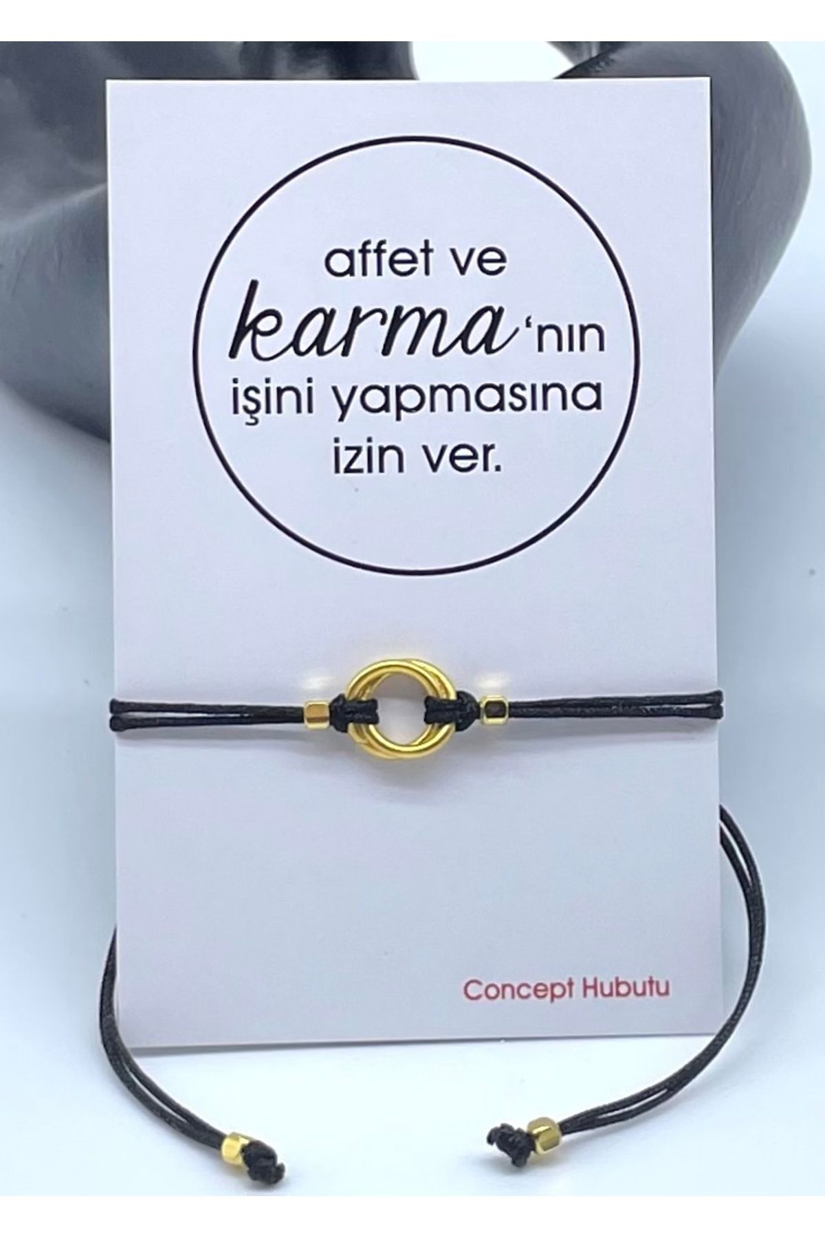 Concept HuBuTU Karma Felsefesi Siyah İp Halhal