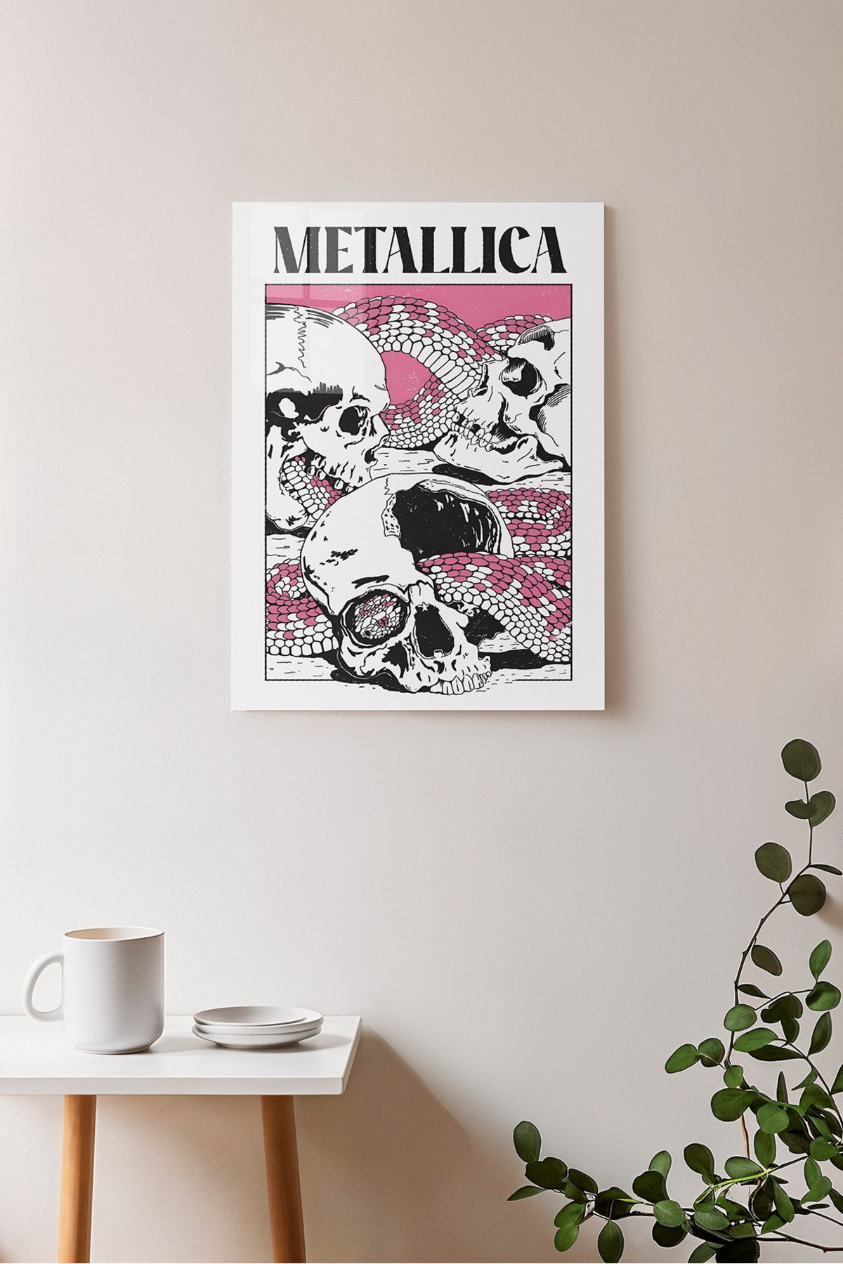Ayabak Metal Poster Metallica - Dikey Dekoratif Metal Poster - Hediyelik Çerçevesiz Tablo