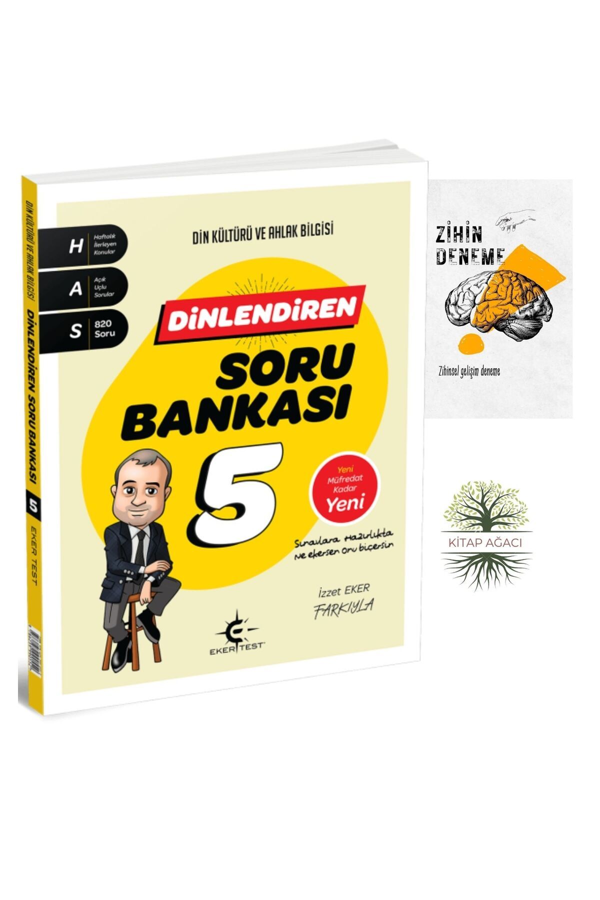Karma Kitaplar EKERTEST YAYINCILIK 5.SINIF DİNLENDİREN SORU BANKASI 820 SORU+ZİHİNDENEME-AGAC-907