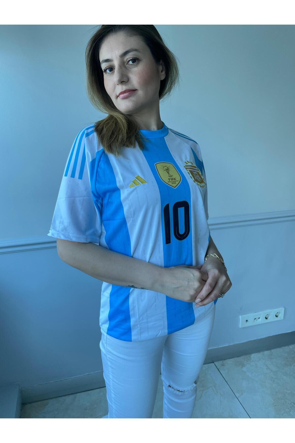 yenteks Arjantin Milli Takım Lionel Messi Mavi 3 Yıldız Yetişkin Forma