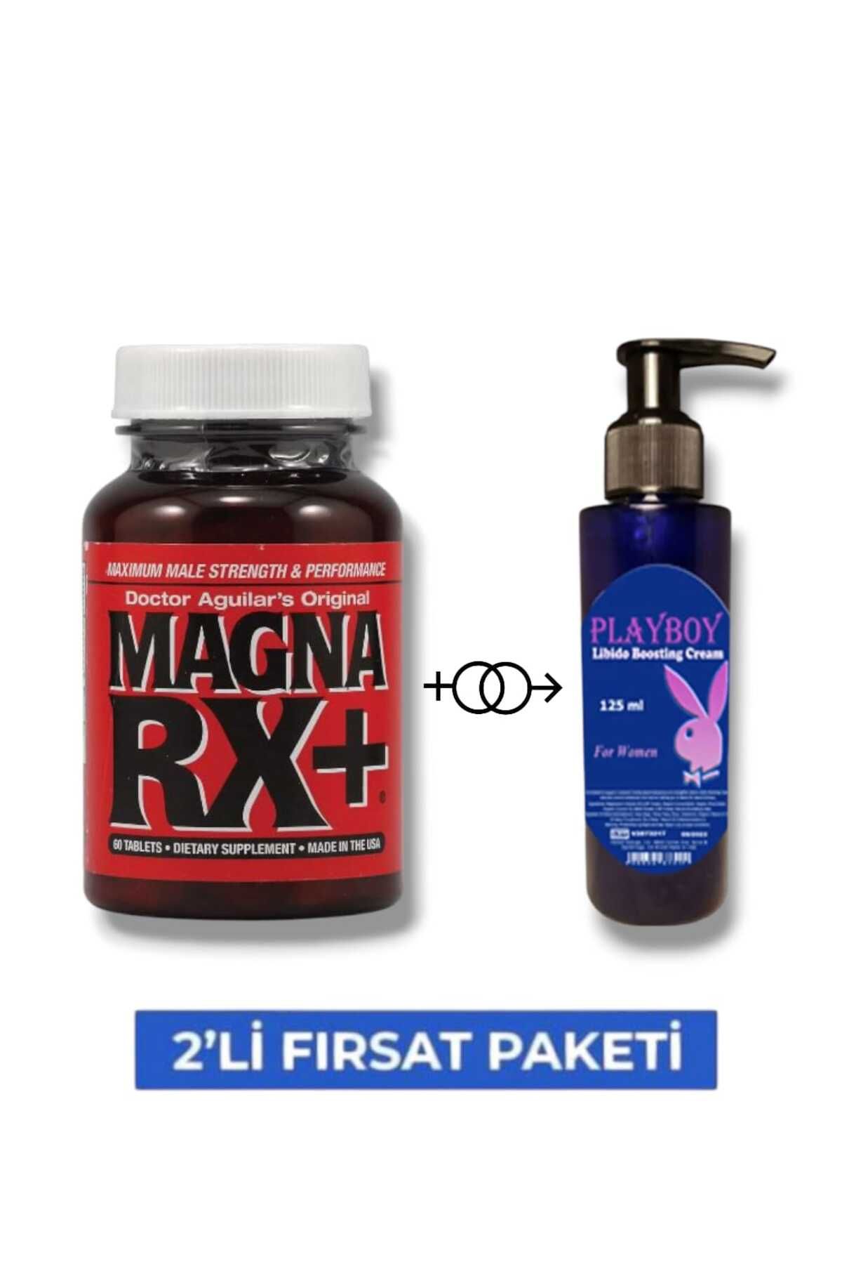 MEDİCREAM Magna RX+ Erkeklere Özel Performans Takviyesi 60'lı + Playboy Libido Cream 125 ML
