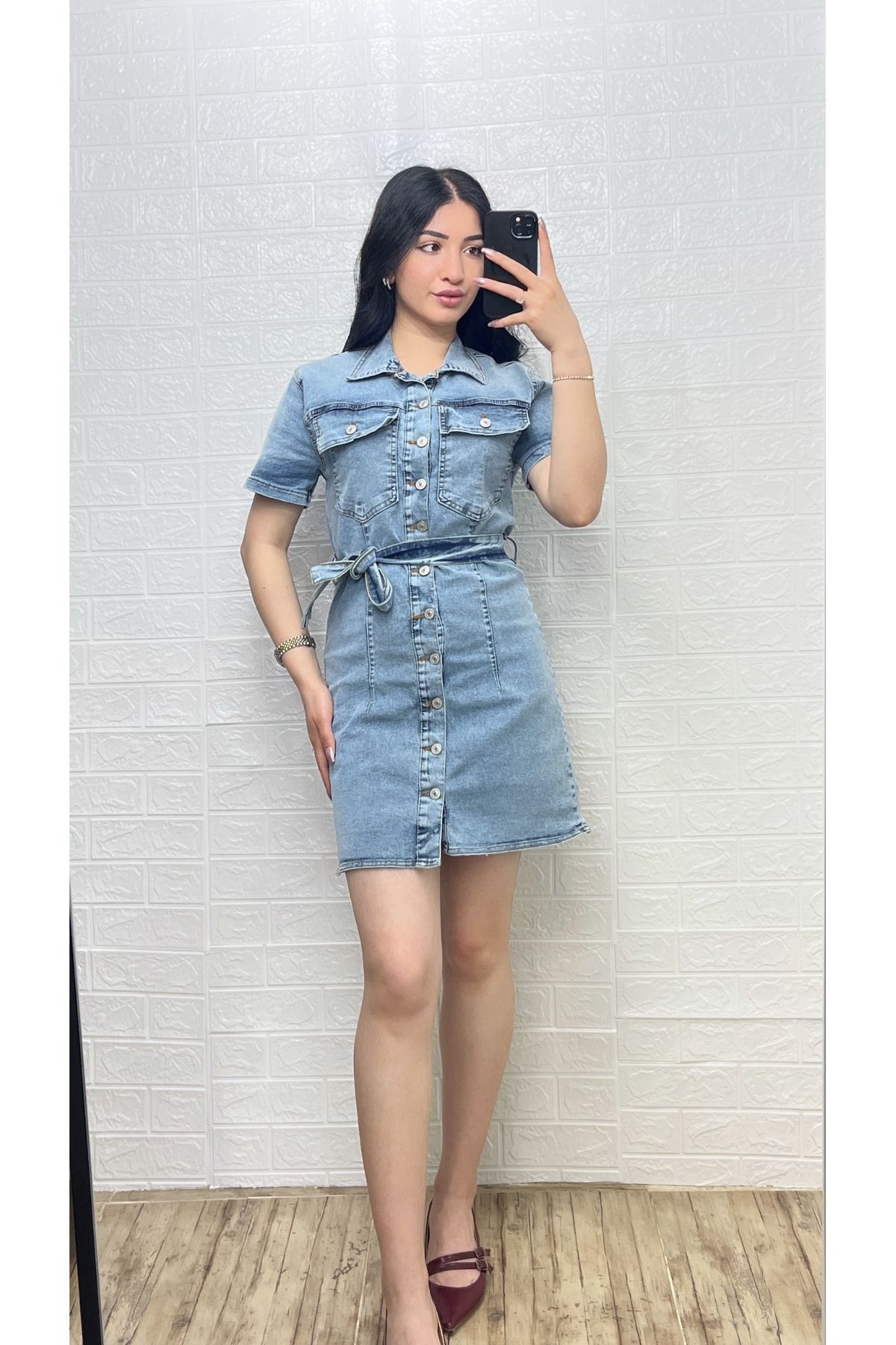 Butik LİKRALI KOT ELBİSE