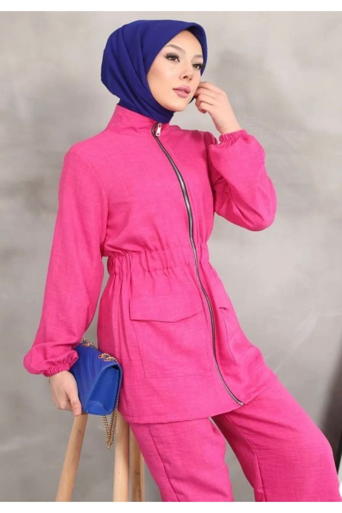 RecordHealing Cep detaylı fermuarlı tunik pantolon
