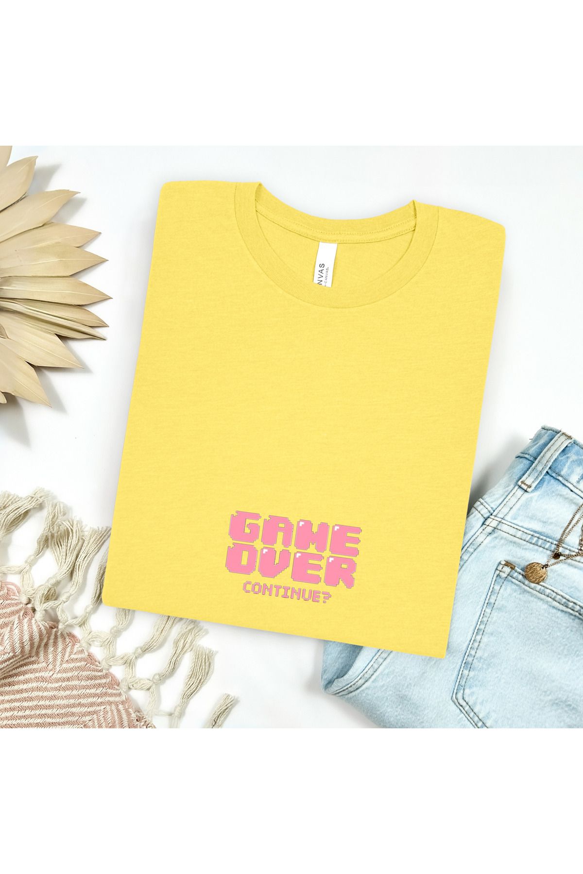GHAND GAME OVER Continue BASKILI trend Unısex Normal Kalıp T-Shirt
