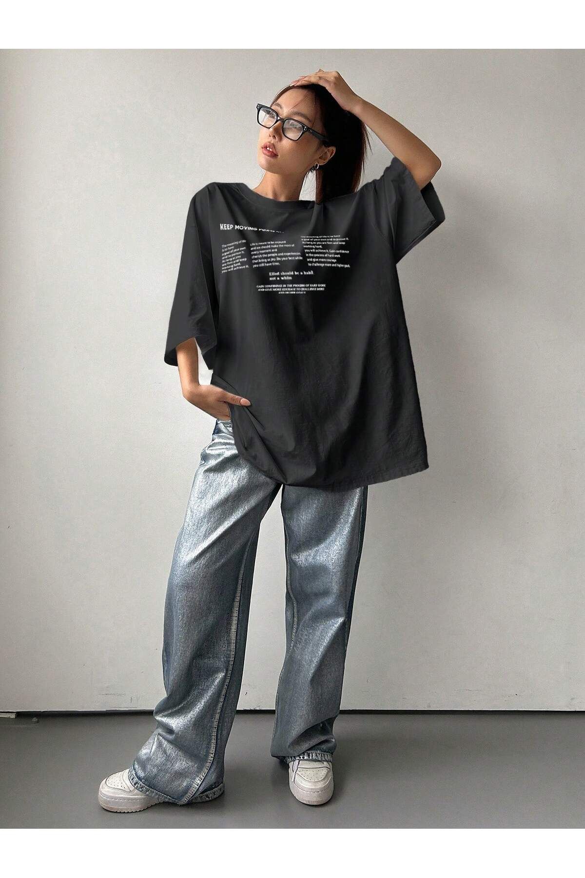 DAXİS Sportwear Company KADIN Baskılı Bisiklet Yaka Tişört