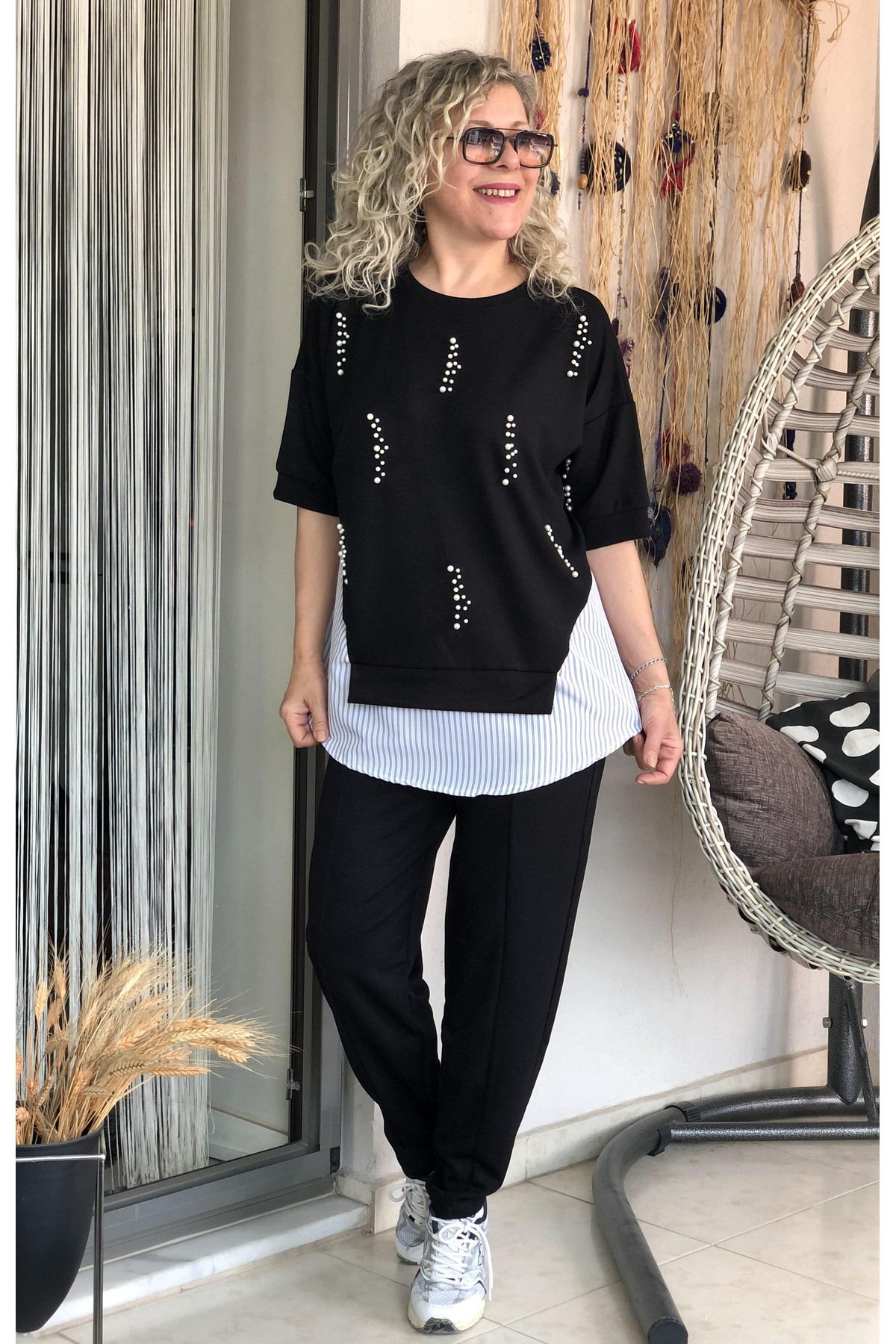 Dila Butik İnci Detaylı İkili Takım