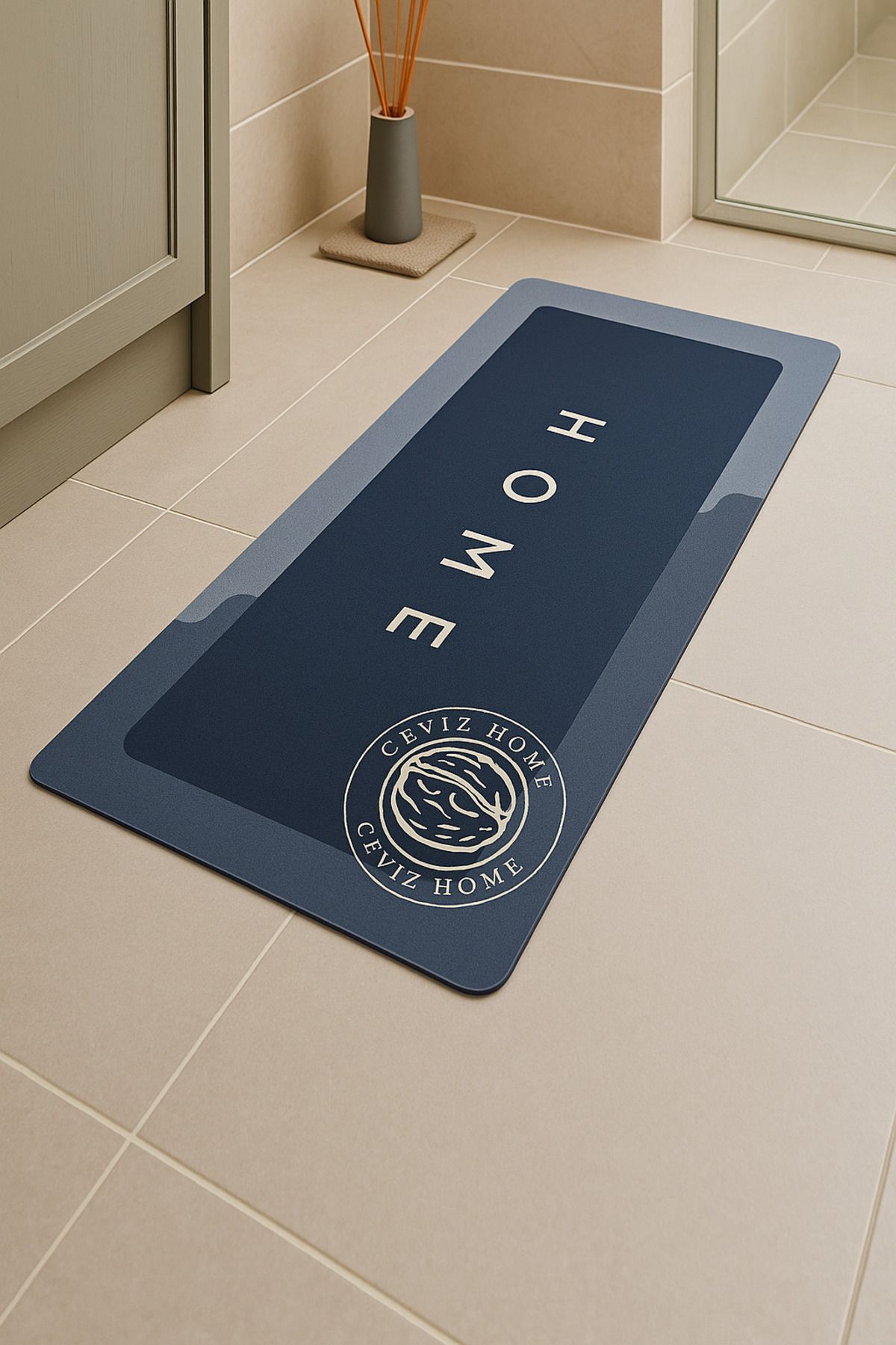 ceviz home züccaciye tekstil ltd şirketi 40x120 Su Emici Sihirli Paspas – Kaymaz Tabanlı, Yıkanabilir Uzun Banyo & Mutfak Paspası