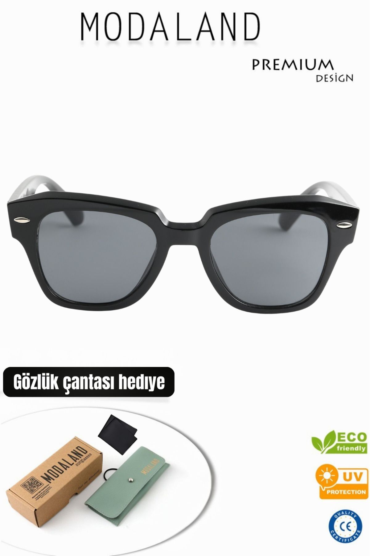 ModaLand Dulcet Black Uv400 Erkek&Kadın Güneş Gözlüğü