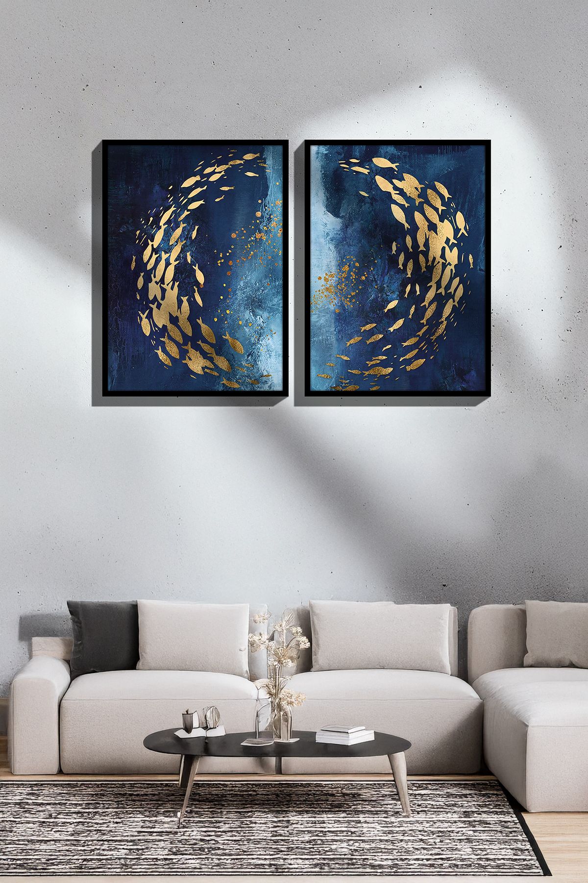 Artavessa 2 Parça Gerçek Siyah Renkli Çerçeveli Tablo Seti - Model 5