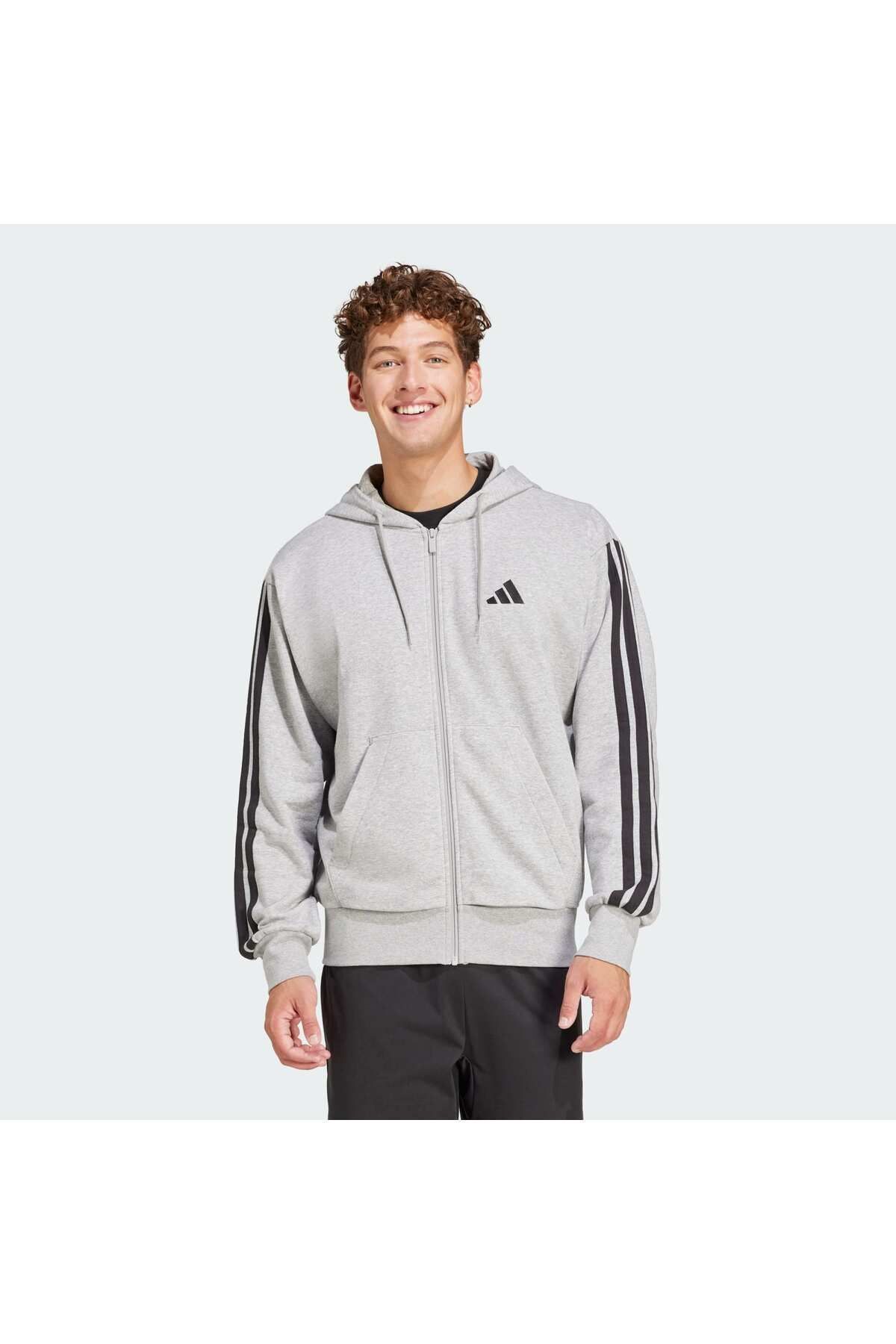 adidas ADİDAS ERKEK KAPÜŞONLU SWEATSHİRT M 3S FT FZ HD JE6338