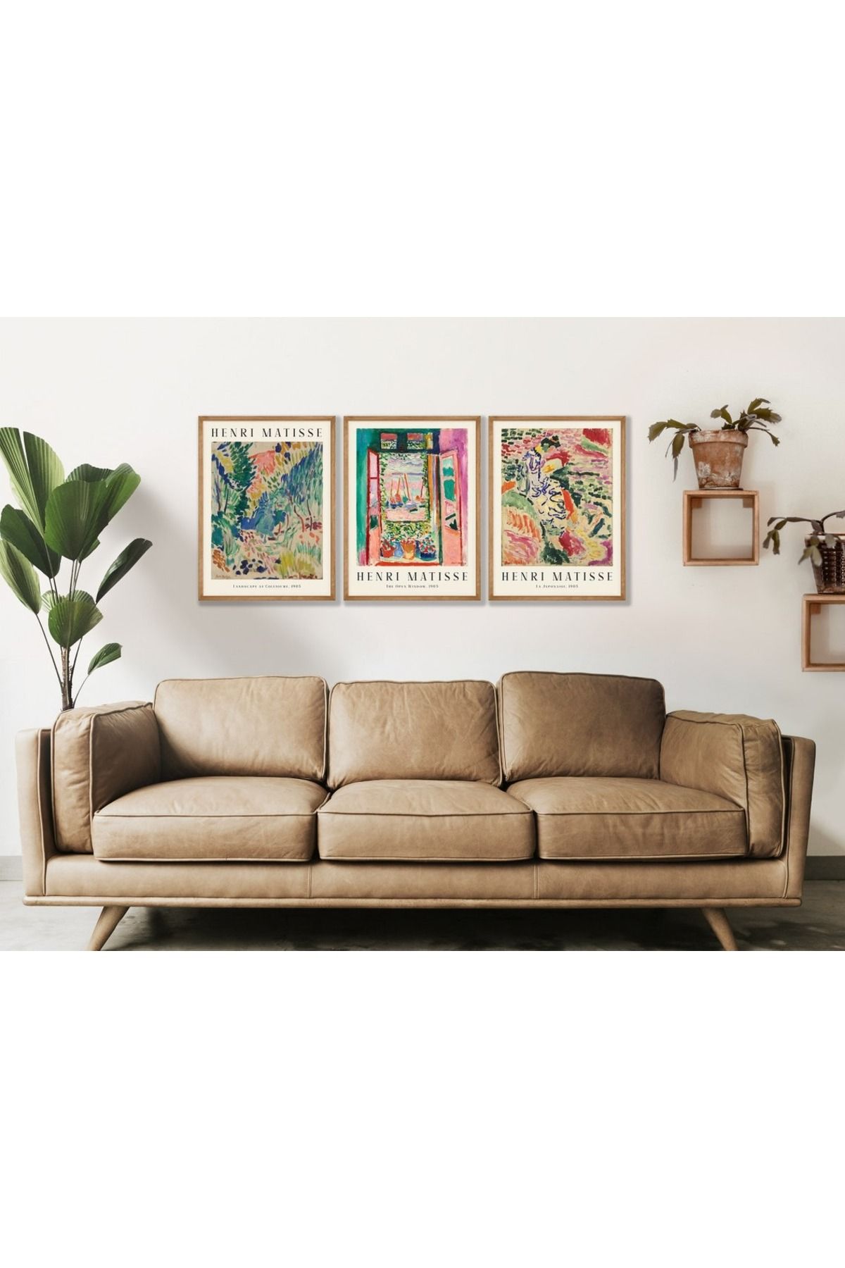 Dekorsiahome 3 Parça Ahşap Çerçeveli Oturma Odası Salon Mutfak Tablo Seti SET3240