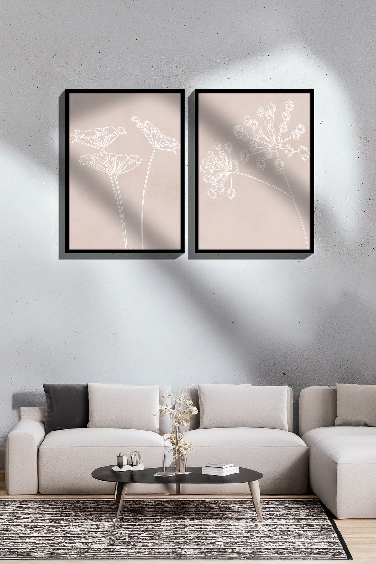 Artavessa 2 Parça Gerçek Siyah Renkli Çerçeveli Tablo Seti - Model 45