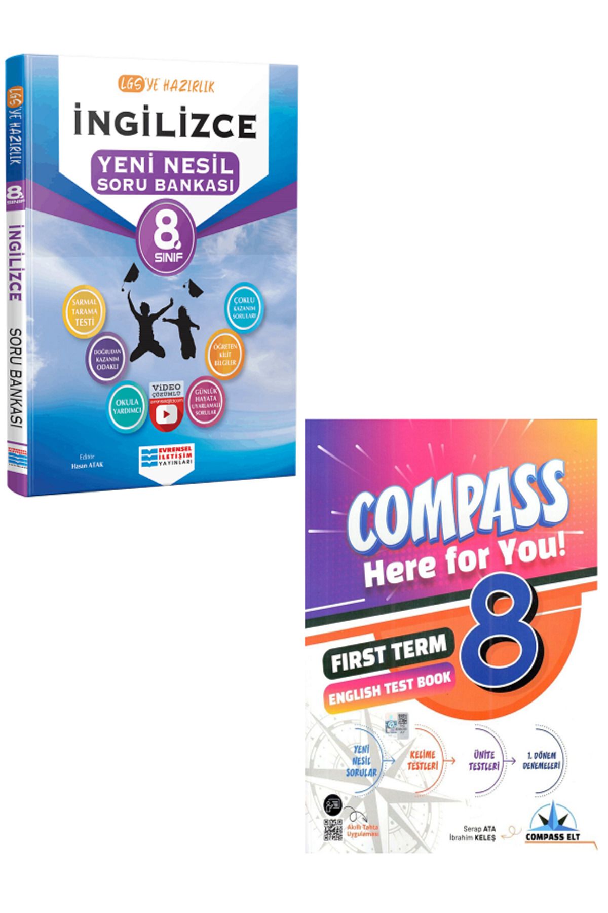 Evrensel İletişim Yayınları 8.Sınıf Evrensel İletişim İNGİLİZCE Soru Bankası + 8.Sınıf COMPASS İngilizce Test Book HEDİYELİ