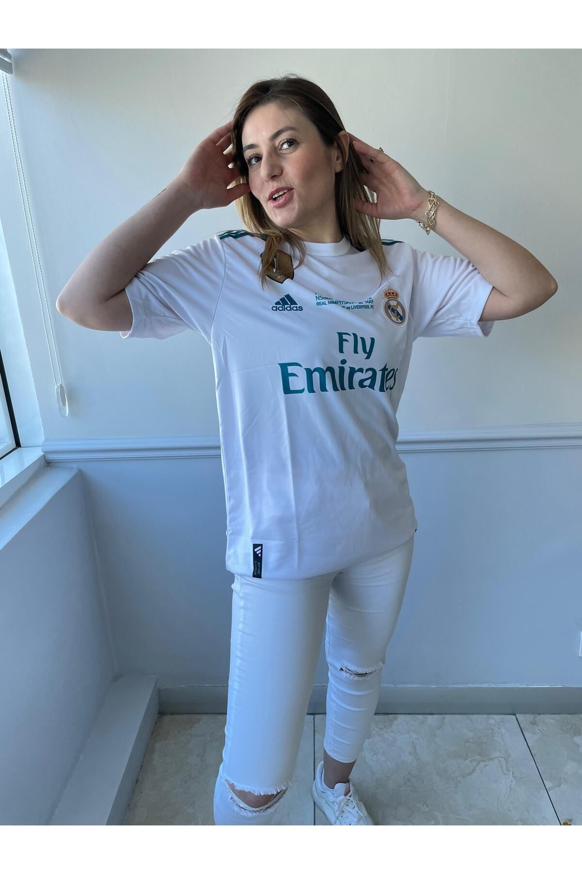 yenteks Real.Madrid.Sergio Ramos 2018 Ş.Ligi Beyaz Yetişkin Forma